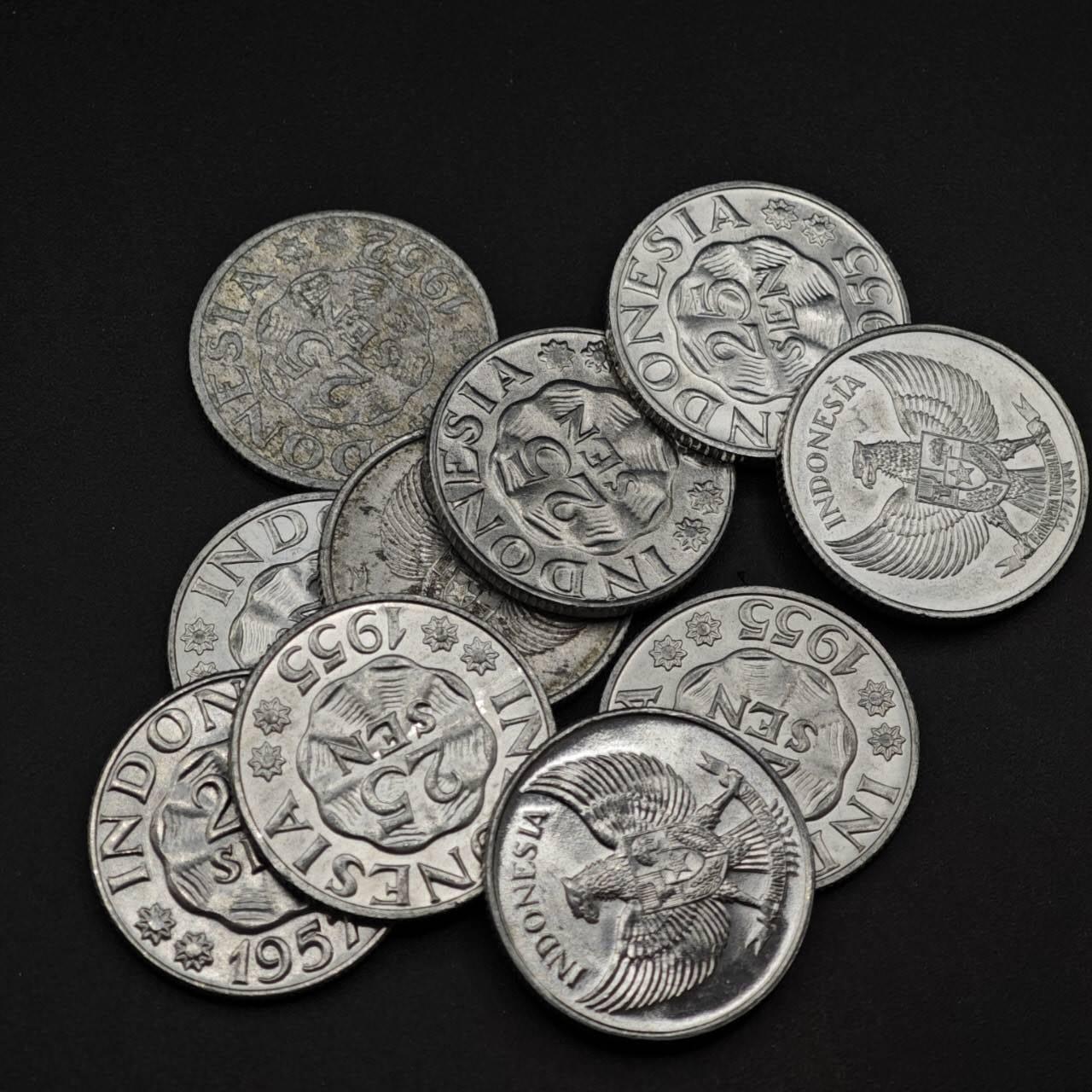 【淘币小摊】实时拍第八百四十一拍   散币批量币场   满百包邮可预留二周 每周一统一发货   印尼25分铝币10枚