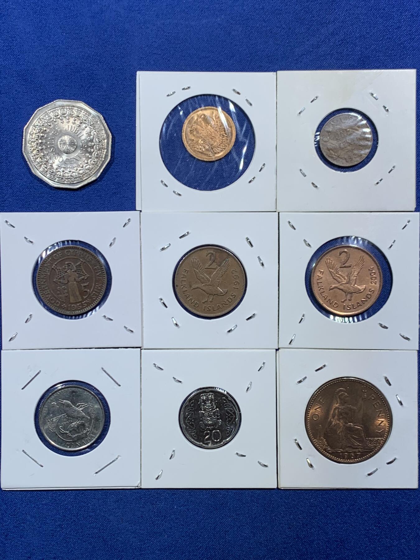 《竞宝斋》第454场 周日，周一 2场连拍 （全场包邮，欢迎送拍） 九枚一组 英属地区钱币