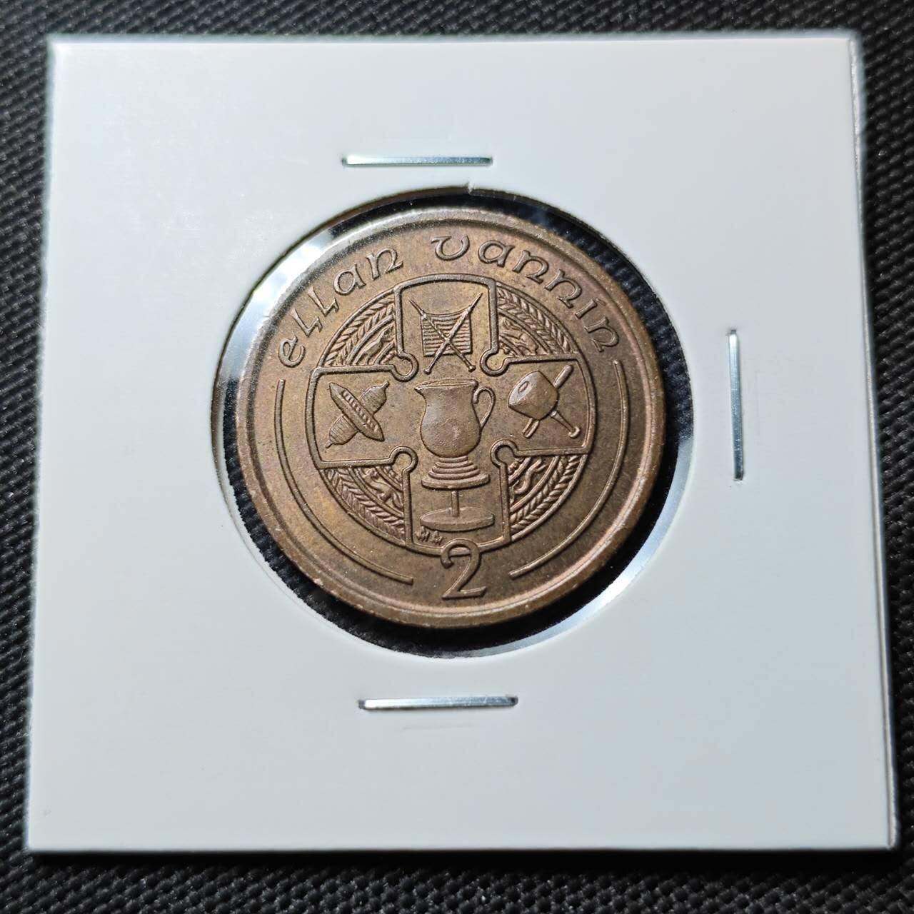 KK钱币收藏小铺  第386期  2月预留时间 周末发货  1993马恩岛2便士铜币