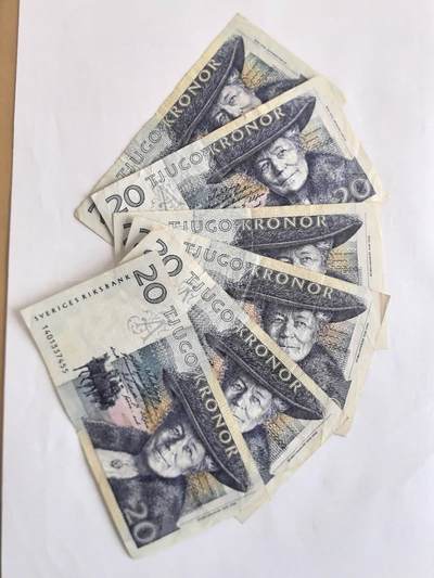 各国外币第107期 无佣金 - 瑞典20克朗 蓝色6张