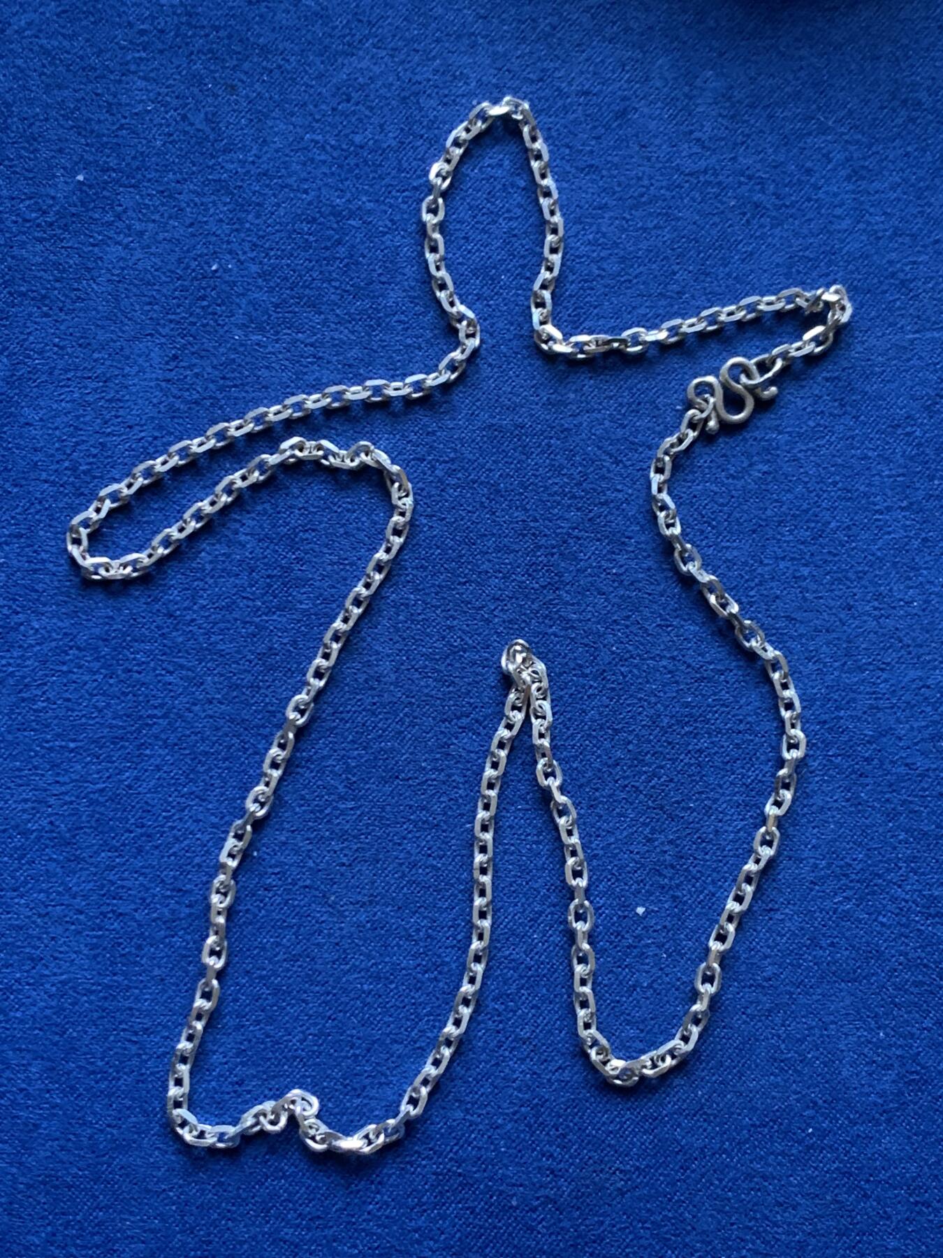 《竞宝斋》第454场 周日，周一 2场连拍 （全场包邮，欢迎送拍） 925银 原色银项链 8.9克