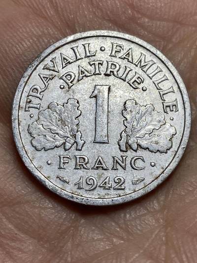 2026年第三场(总第一百七十二场）外国好品散币场(免佣金) - 法国1942年1法郎(维希傀儡政府时期)