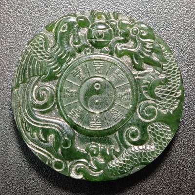 【德藏】世界币章拍卖第160期 - 工艺品 无售后 龙凤圆形挂牌 直径约：53.3mm；重约：48g