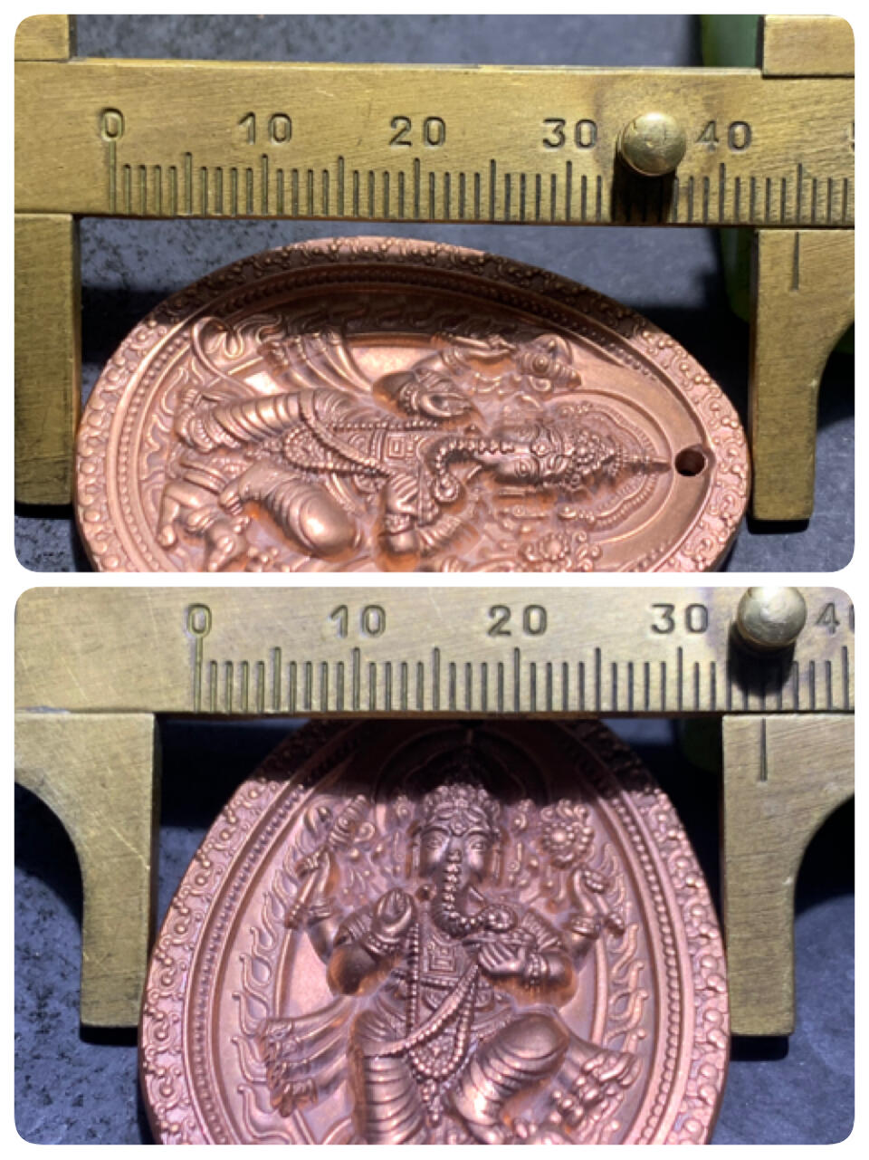 精美紫铜象神护身牌一个，