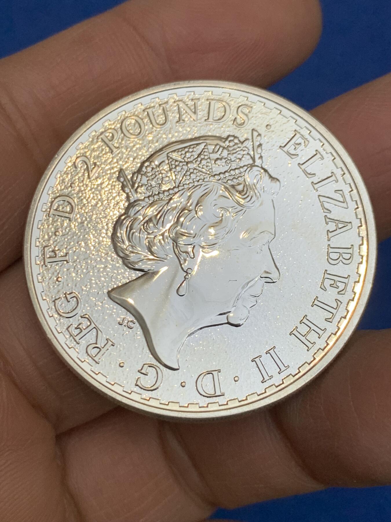 《竞宝斋》第454场 周日，周一 2场连拍 （全场包邮，欢迎送拍） 2017年英国不列颠尼亚女神一盎司投资银币 好品