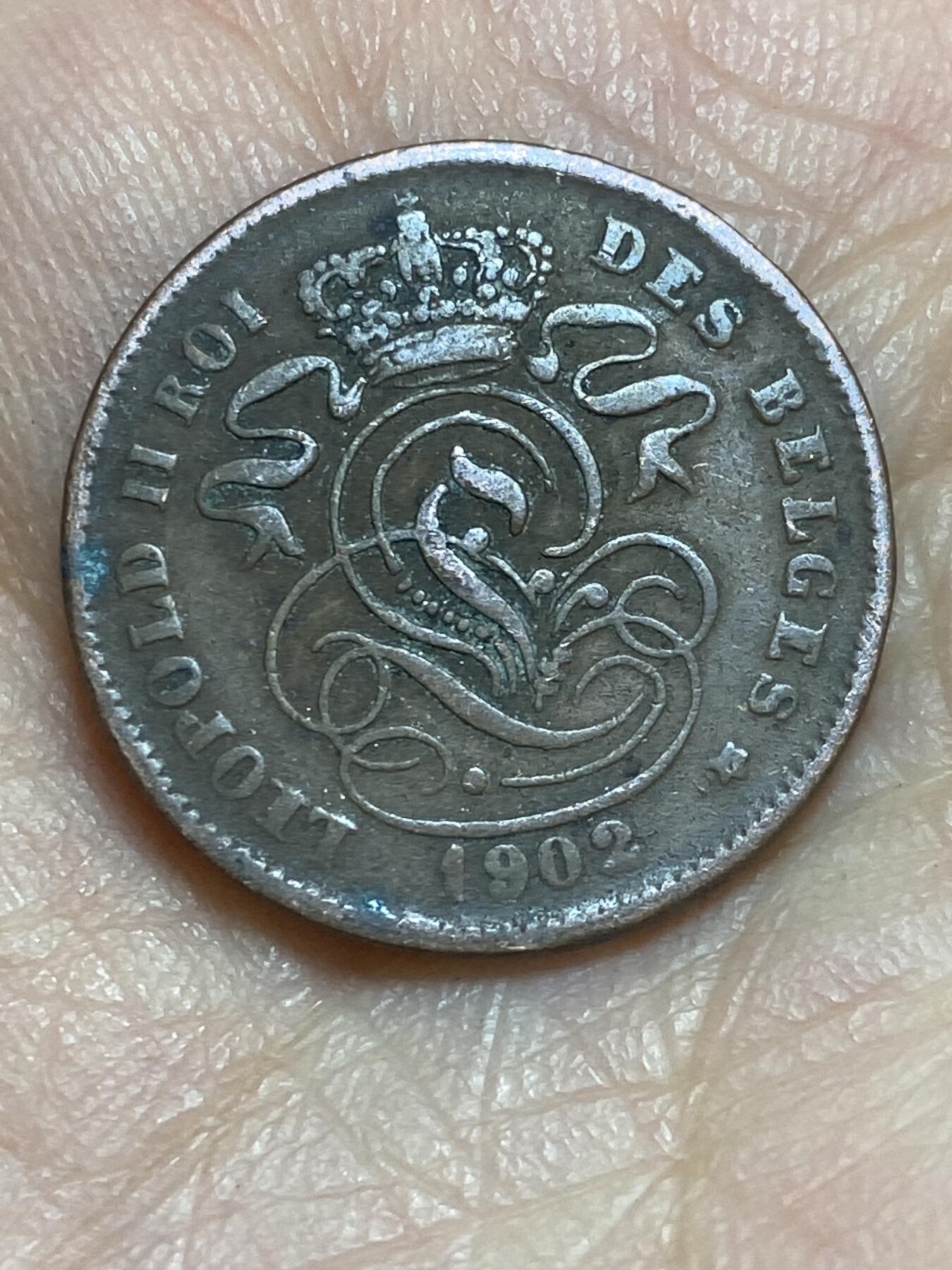 2026年第三场(总第一百七十二场）外国好品散币场(免佣金) 比利时🇧🇪1902年2分(利奥波德二世时期，法语版)