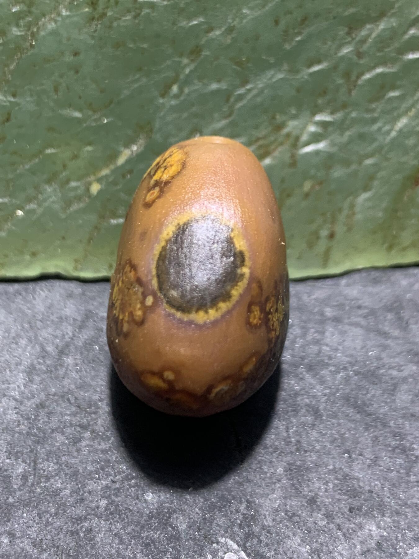 精美亚光原皮8字天眼纹战国红玛瑙手工俏色巧雕富贵有鱼吊坠一个