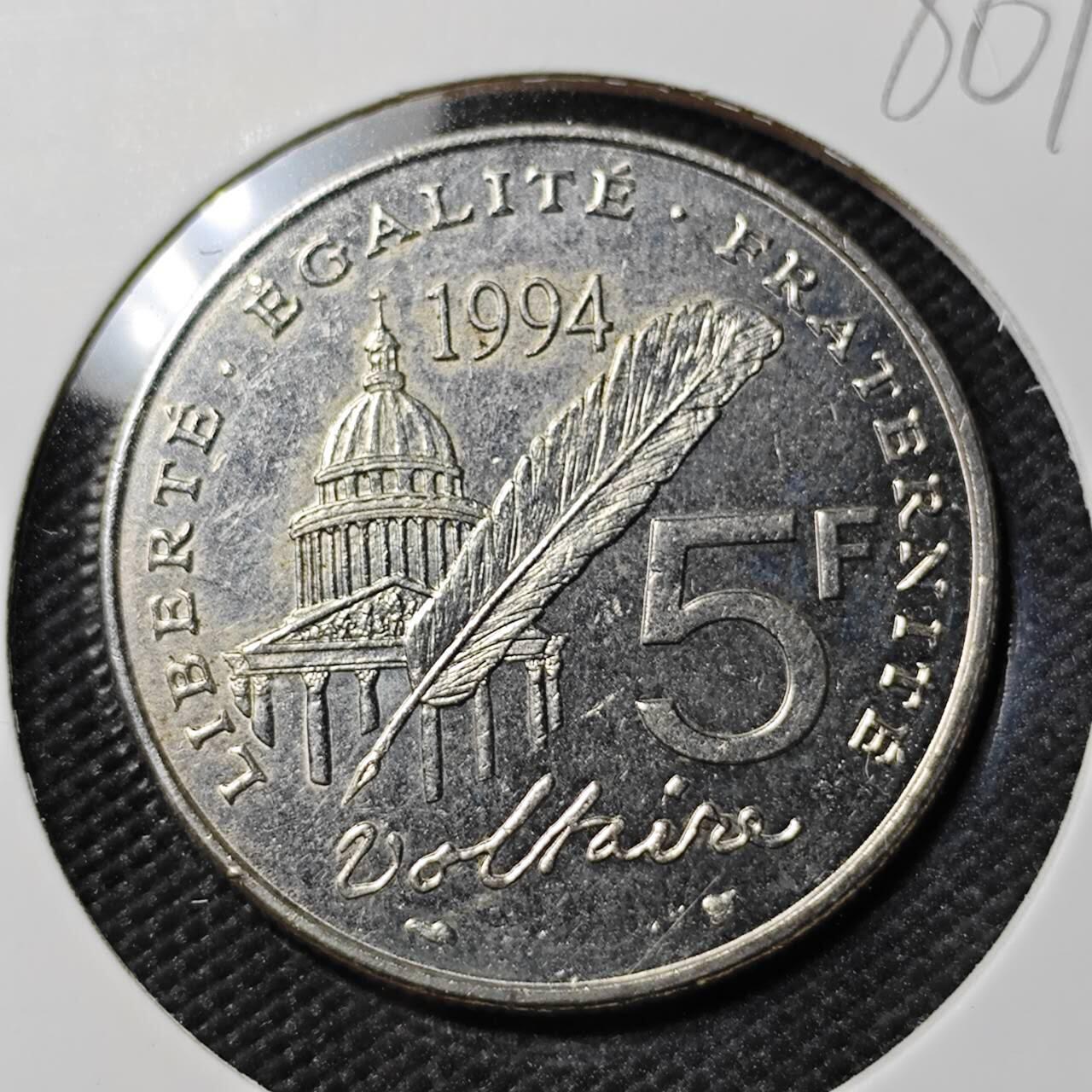 KK钱币收藏小铺  第386期  2月预留时间 周末发货  法国5法郎纪念币