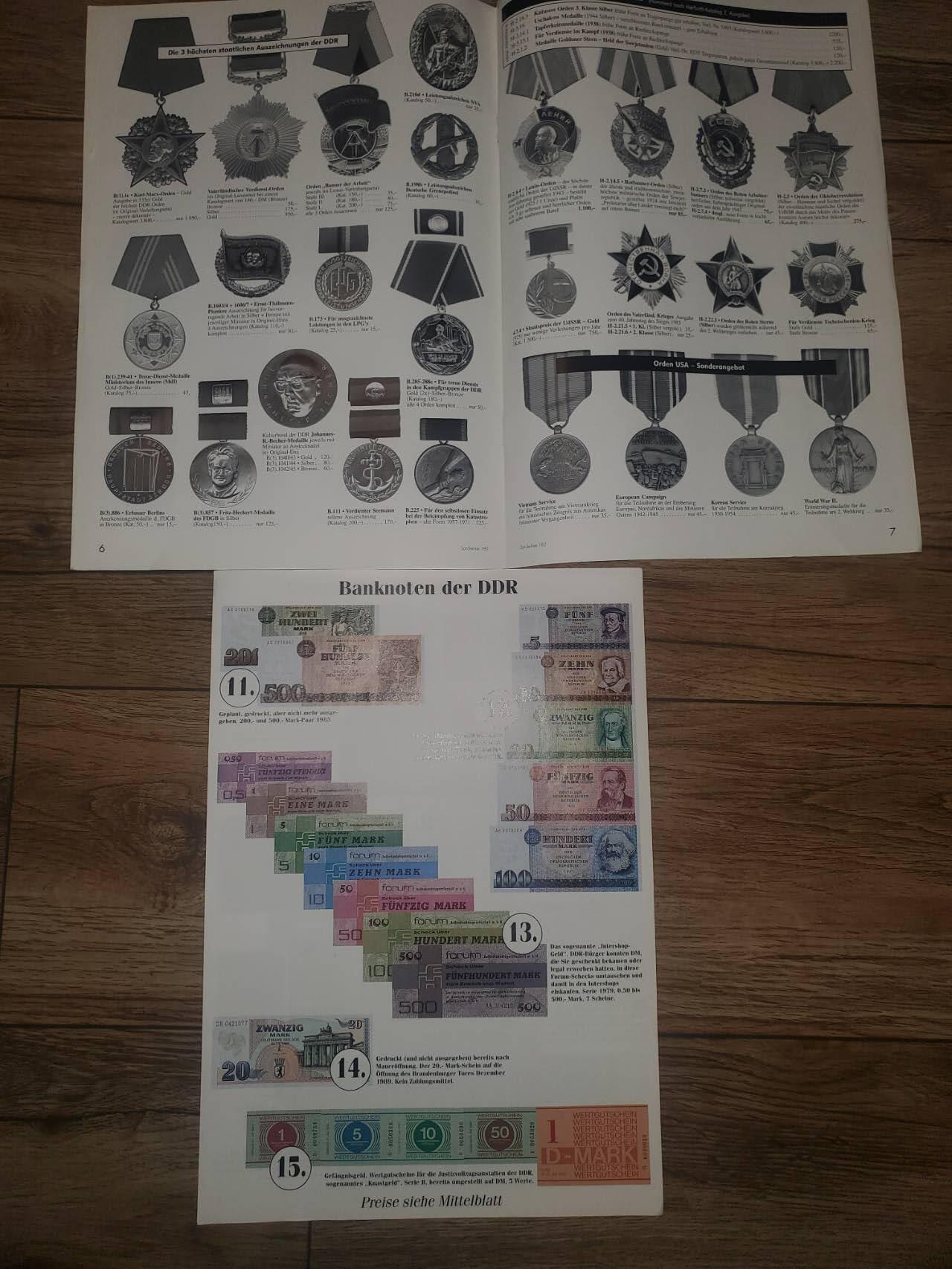 韵星假日拍卖第三十五期 -- Rimey Holidays Auction 34 东德勋章钱币介绍册两册 很简短但涵盖了所有银币和钱币和热门的东德勋奖章以及部分西德和苏联章 入门和快速比对必备