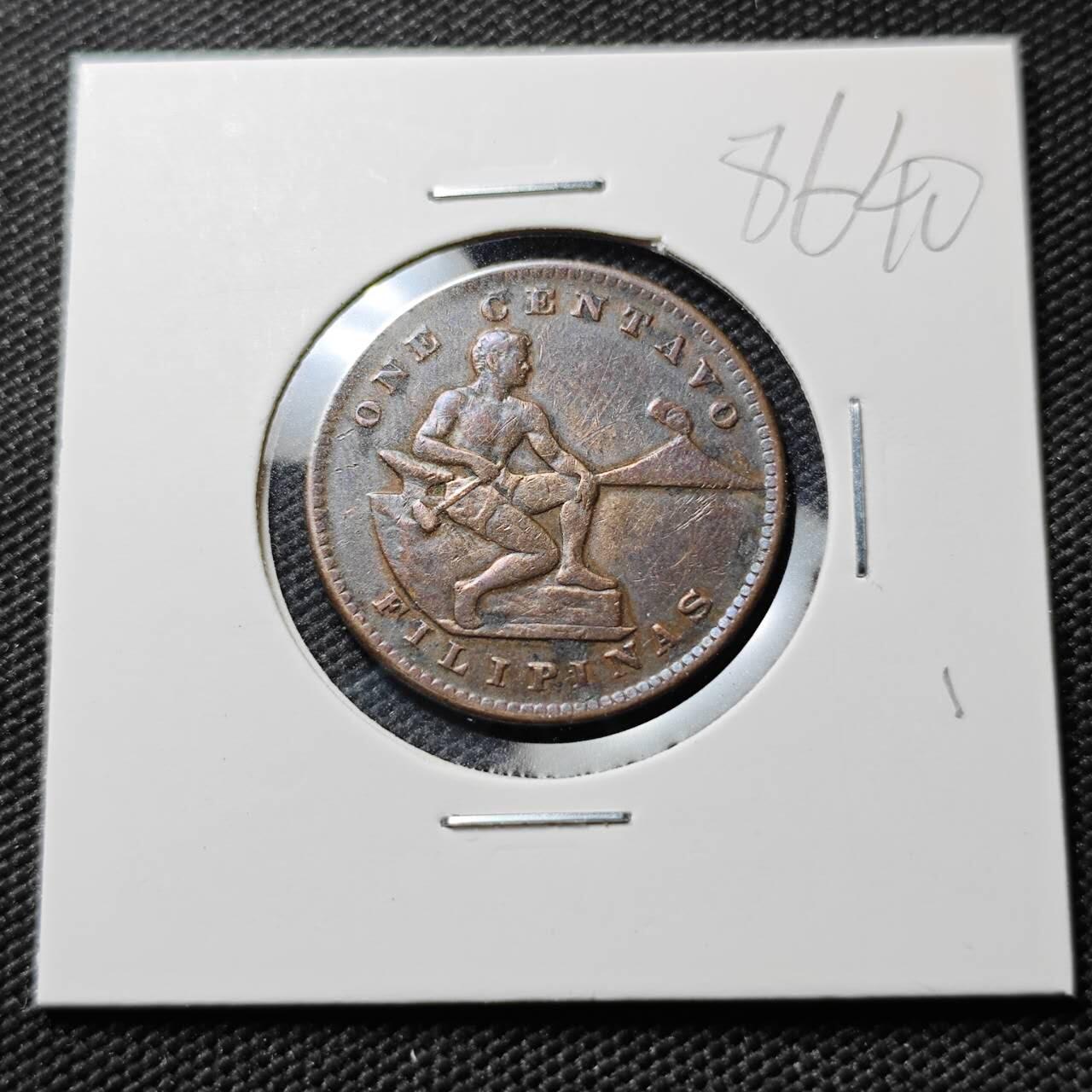 KK钱币收藏小铺  第386期  2月预留时间 周末发货  1920美属菲律宾1分铜币