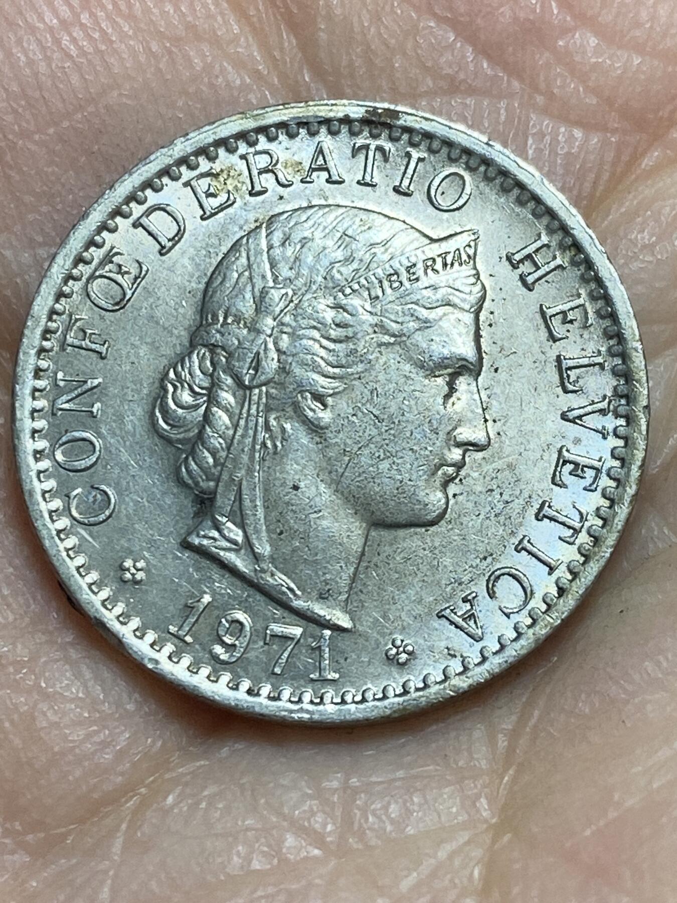 2026年第三场(总第一百七十二场）外国好品散币场(免佣金) 瑞士🇨🇭1971年20拉彭(第三版，无标版)