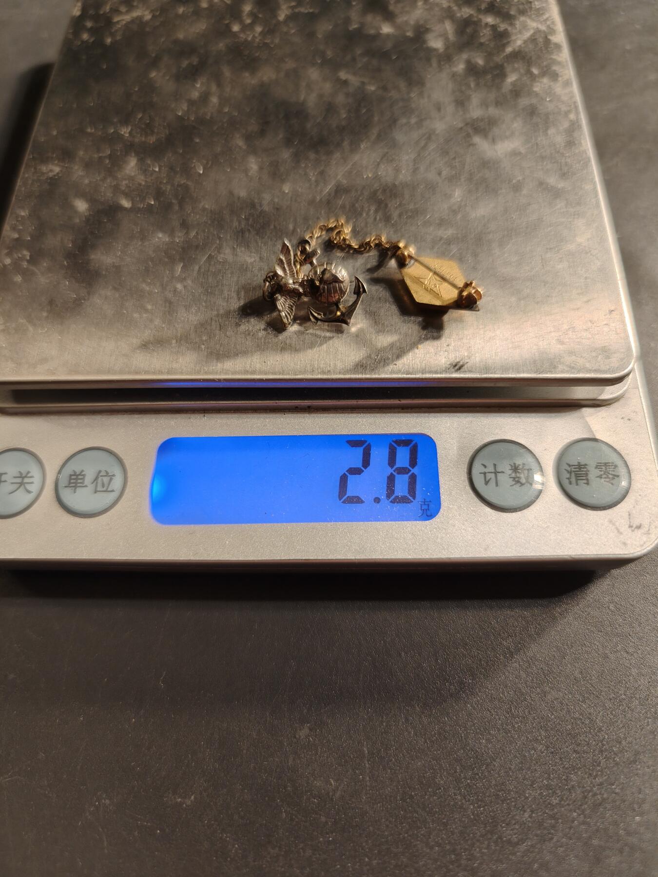 老王徽章第174期 美国海军陆战队链章    二战时期横针版   925银质珐琅   2.3g