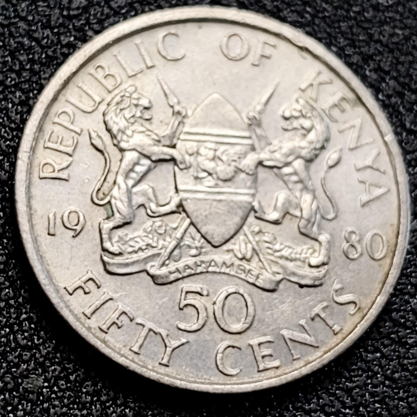 泉币菌-第163场-新年第六场 精品福利场 1980年 肯尼亚50分镍币 20mm