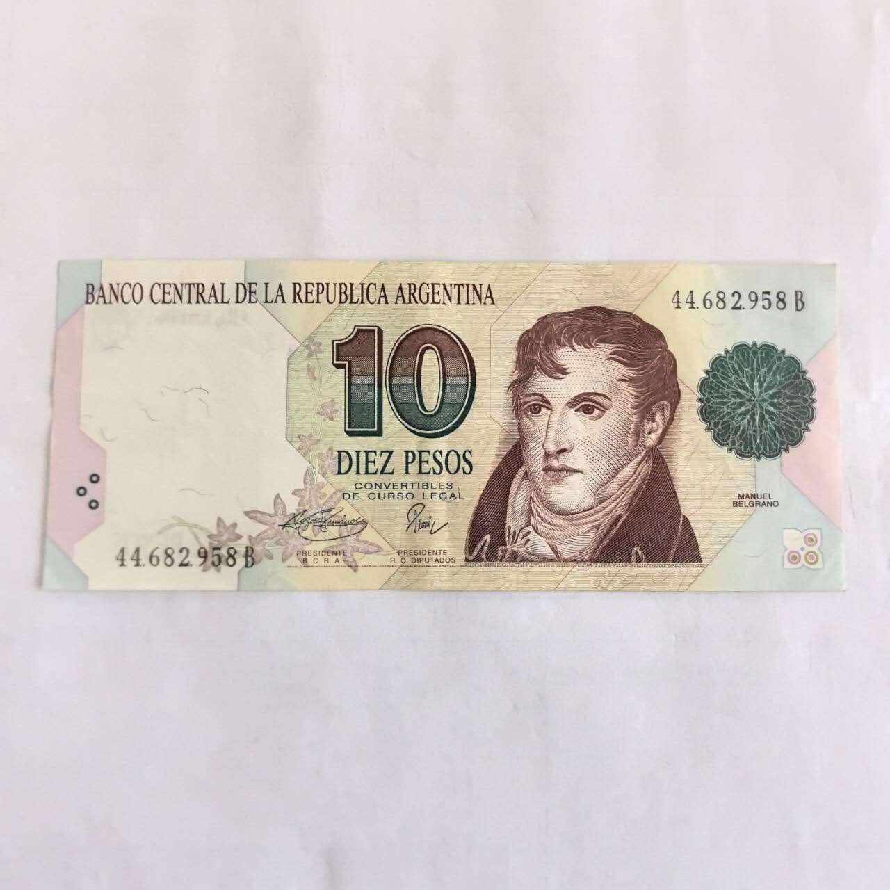 各国外币第107期 无佣金 阿根廷10比索 1993年美品