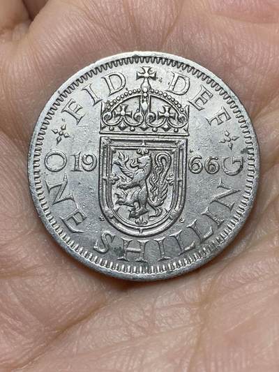 2026年第三场(总第一百七十二场）外国好品散币场(免佣金) - 英国🇬🇧1966年1先令(伊丽莎白二世青年桂冠第二版，苏格兰盾徽版)