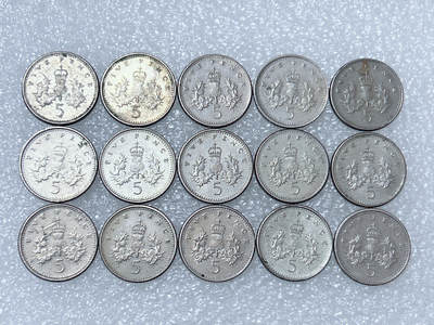 第一海外回流一元起拍收藏 散集专场  第287期 - 英国5便士硬币 小版 15枚