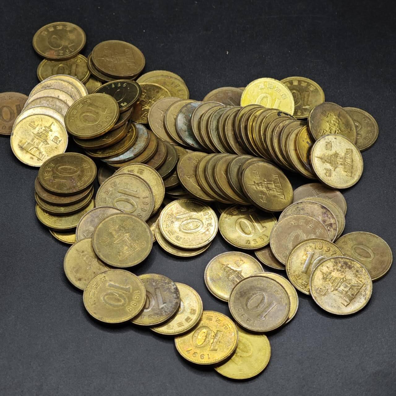 【淘币小摊】实时拍第八百四十一拍   散币批量币场   满百包邮可预留二周 每周一统一发货   韩国10元铜币100枚