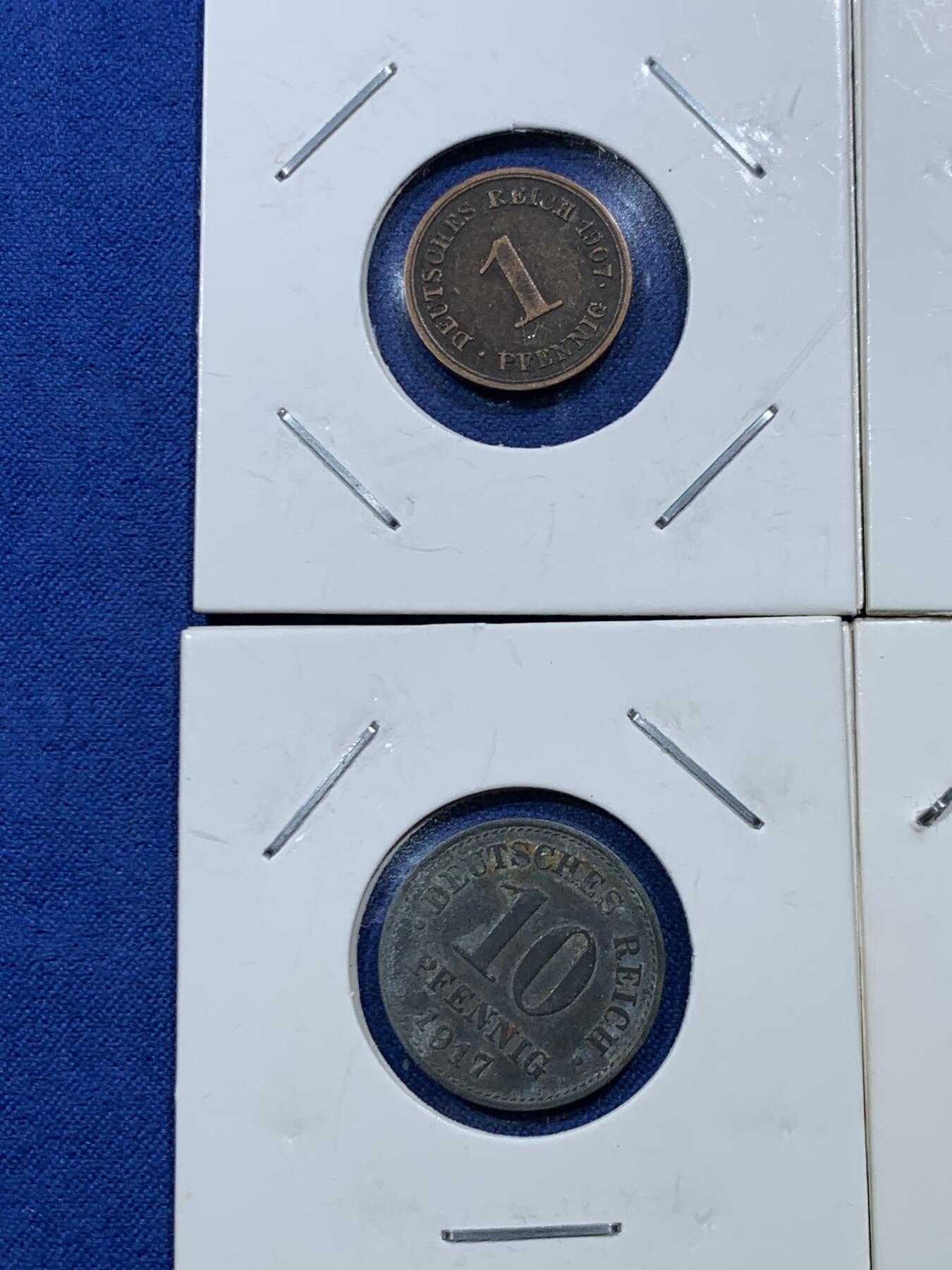 《竞宝斋》第454场 周日，周一 2场连拍 （全场包邮，欢迎送拍） 六枚一组 奥匈帝国赫勒和德二芬尼辅币各3枚