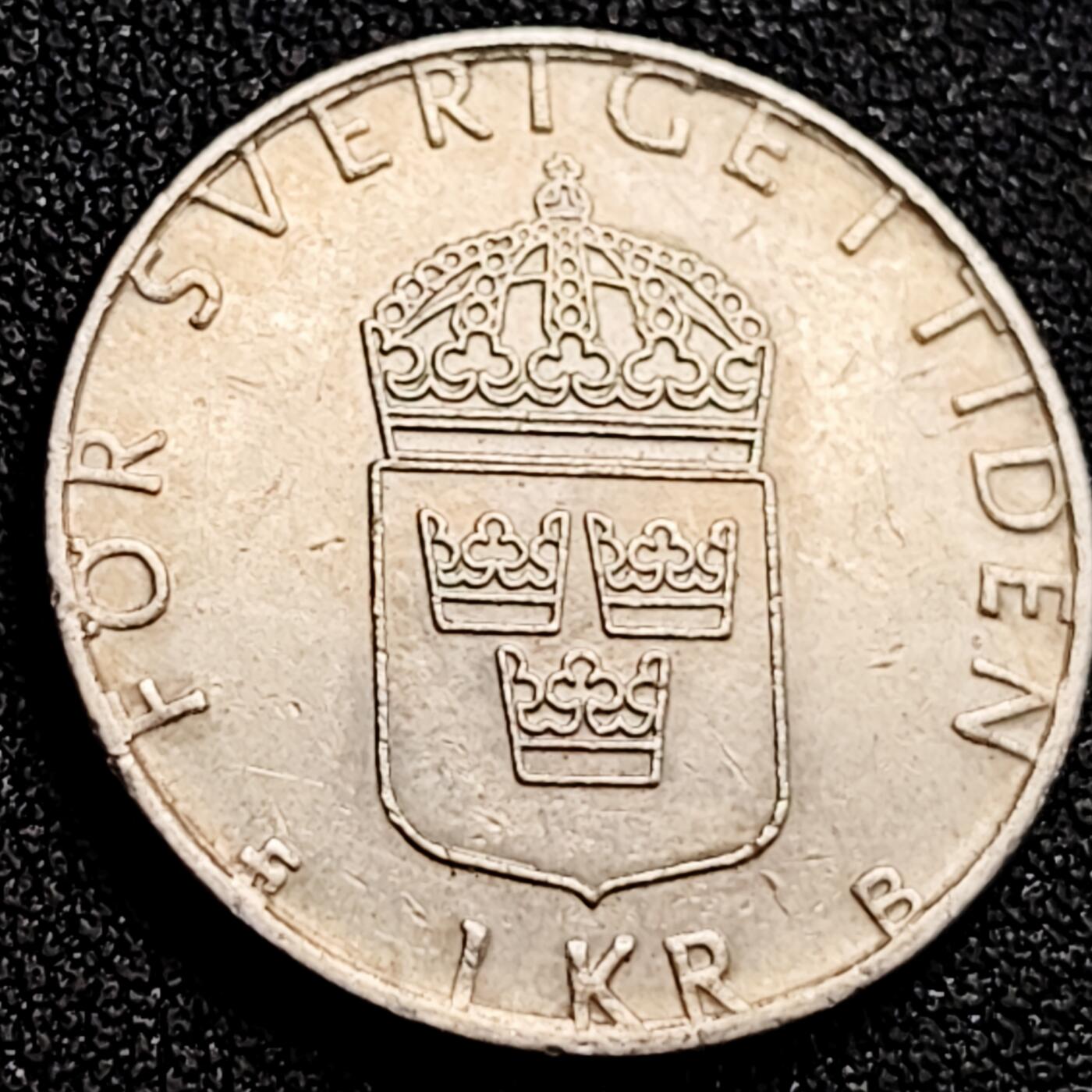 泉币菌-第162场- 新年第五场 精品福利场 瑞典王国 1克朗硬币 直径25MM