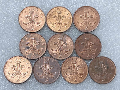 第一海外回流一元起拍收藏 散集专场  第287期 - 英国2便士硬币 10枚 高冠女王版 带光品