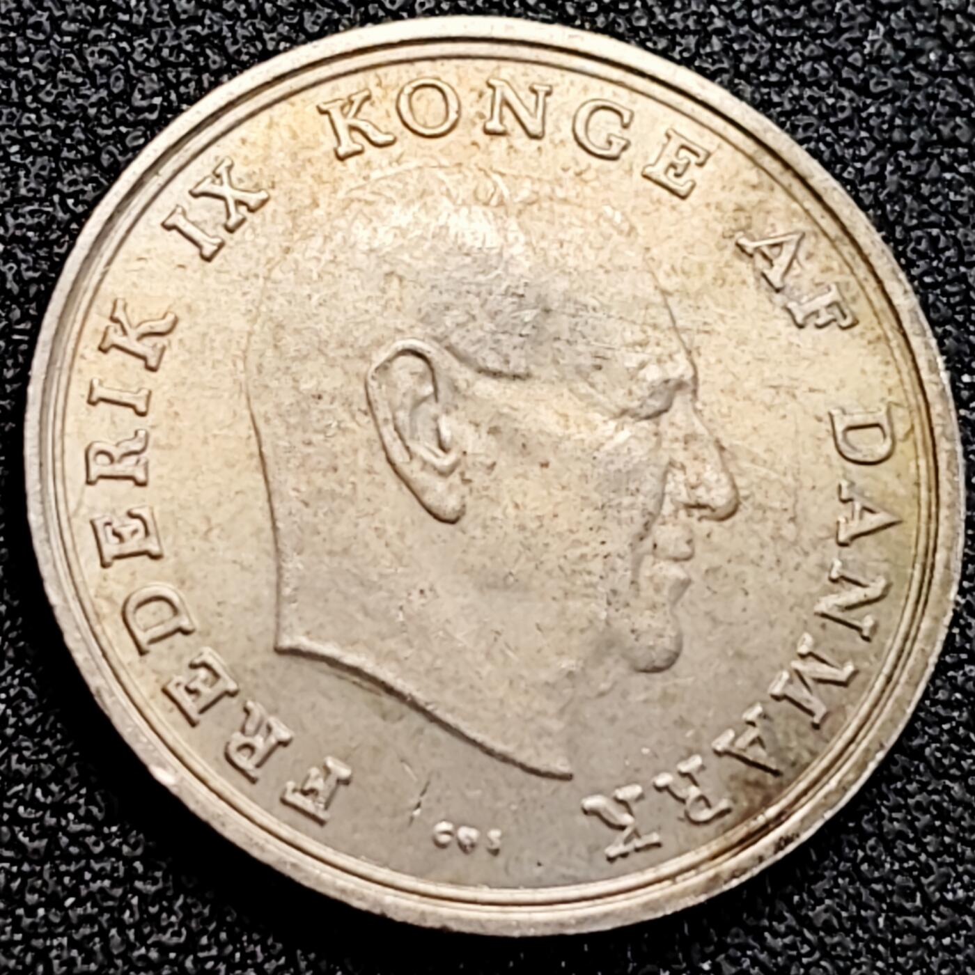 泉币菌-第162场- 新年第五场 精品福利场  丹麦1克朗 佛雷德里克九世头像25.5mm 