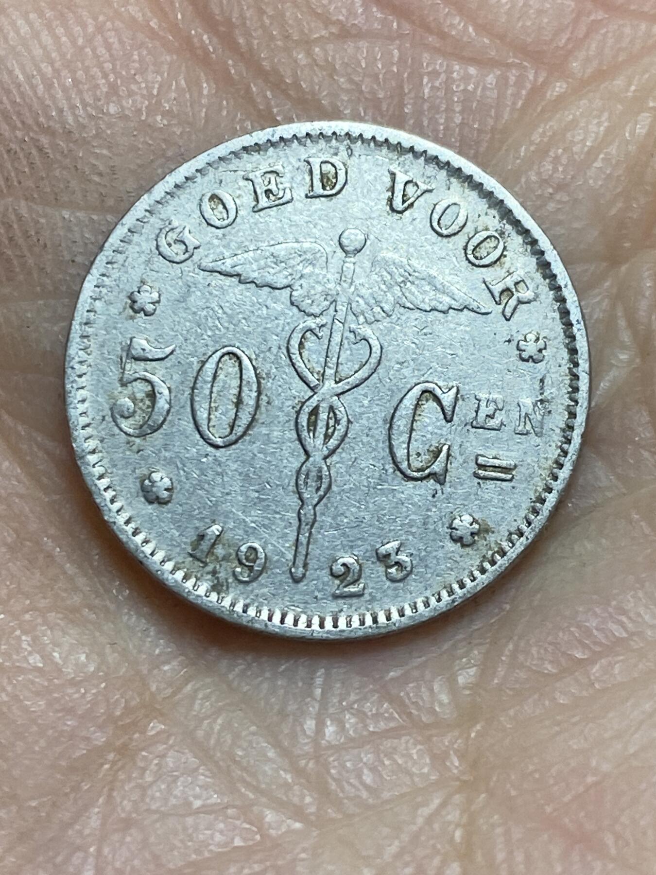 2026年第三场(总第一百七十二场）外国好品散币场(免佣金) 比利时🇧🇪1923年50分(阿尔贝一世时期，荷语版)