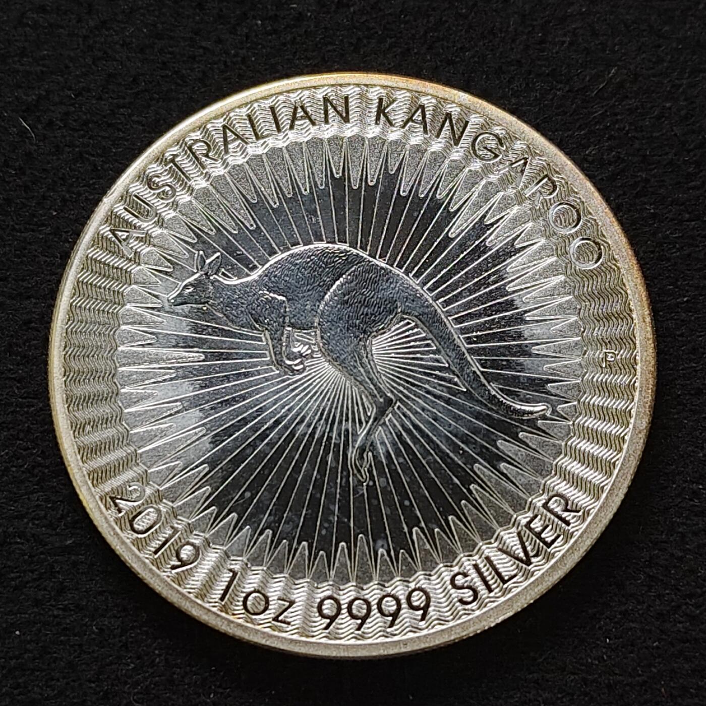 【全场包邮】纯粹捡漏拍493场 澳大利亚2019年1元袋鼠1盎司999纯银币【40.5毫米31.1克，纯银价约560元（按18元银价折算）】
