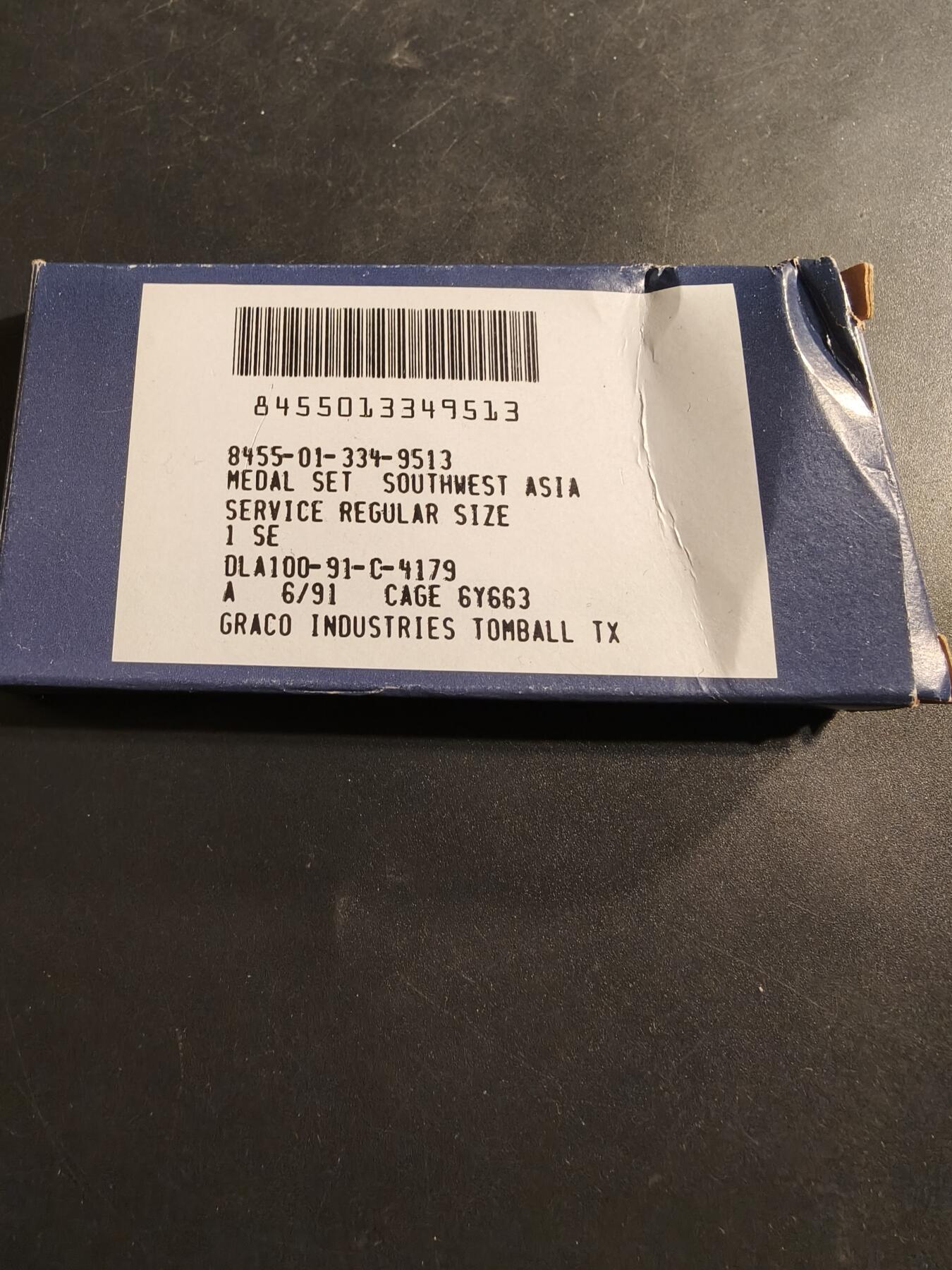 老王徽章第174期 美国海湾战争西南亚洲服役奖章     原盒带略