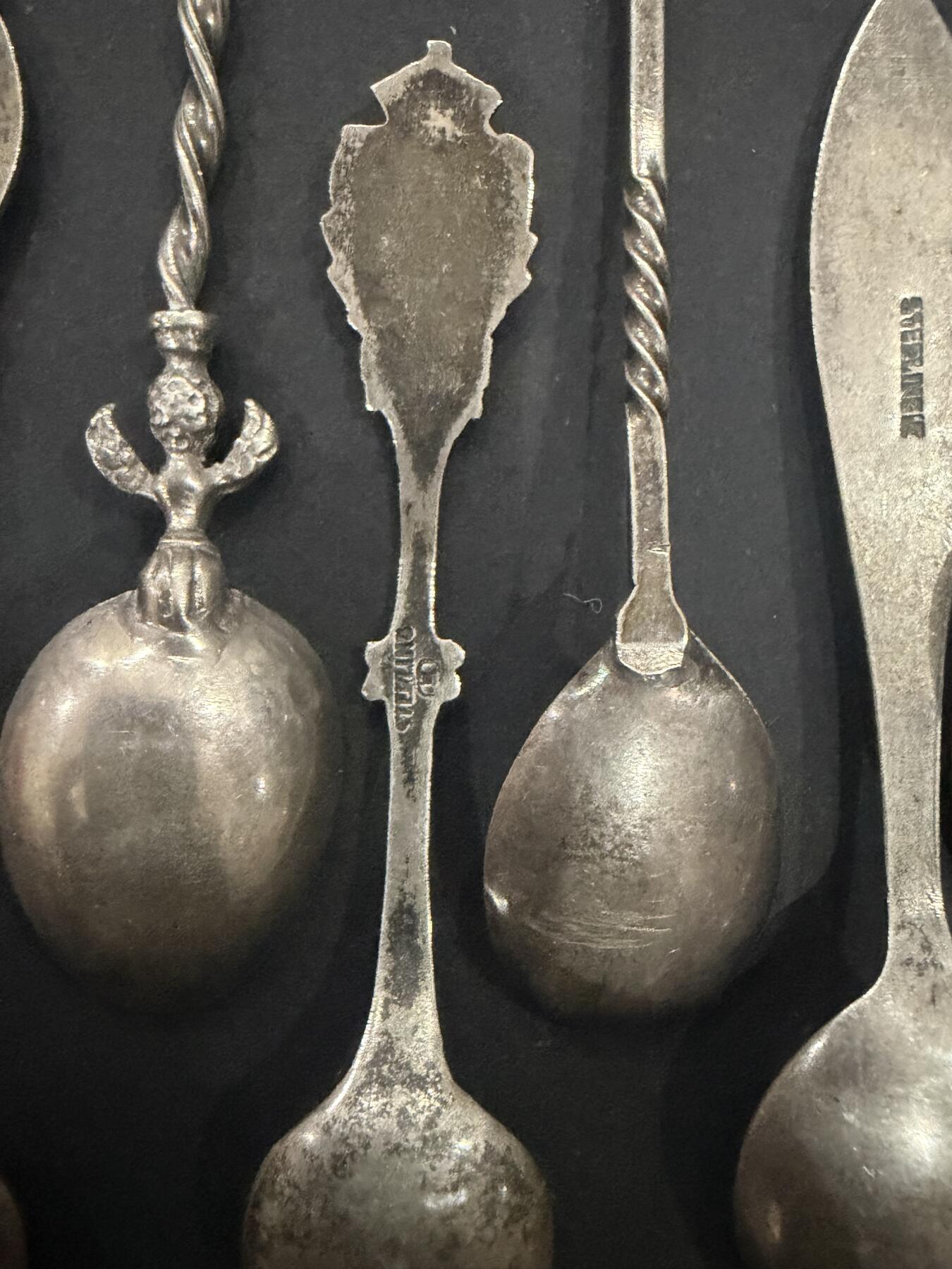 海外回流精品（欧美专场） 欧洲回流纯银咖啡勺9把，58.6g。