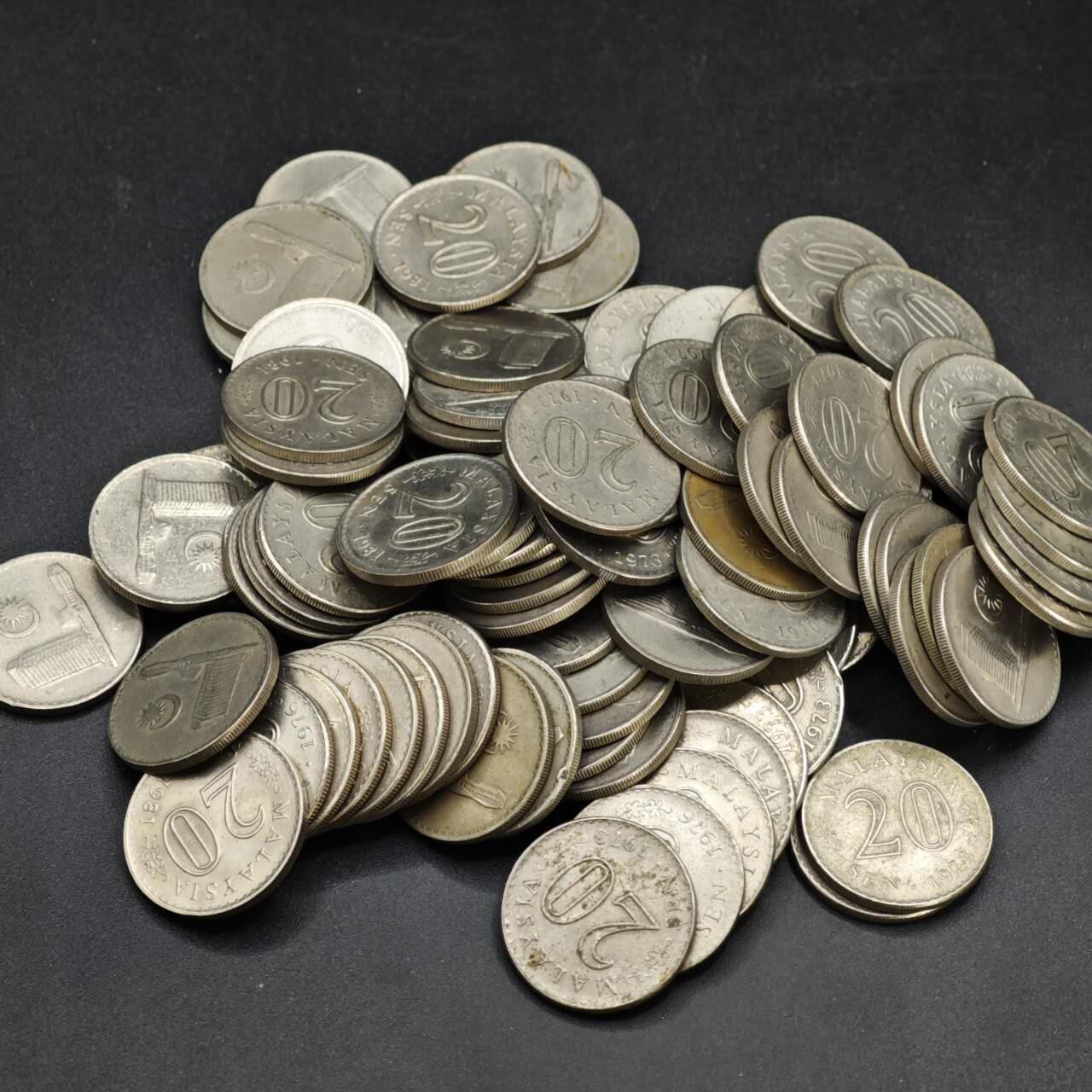 【淘币小摊】实时拍第八百四十一拍   散币批量币场   满百包邮可预留二周 每周一统一发货   马来西亚20分100枚