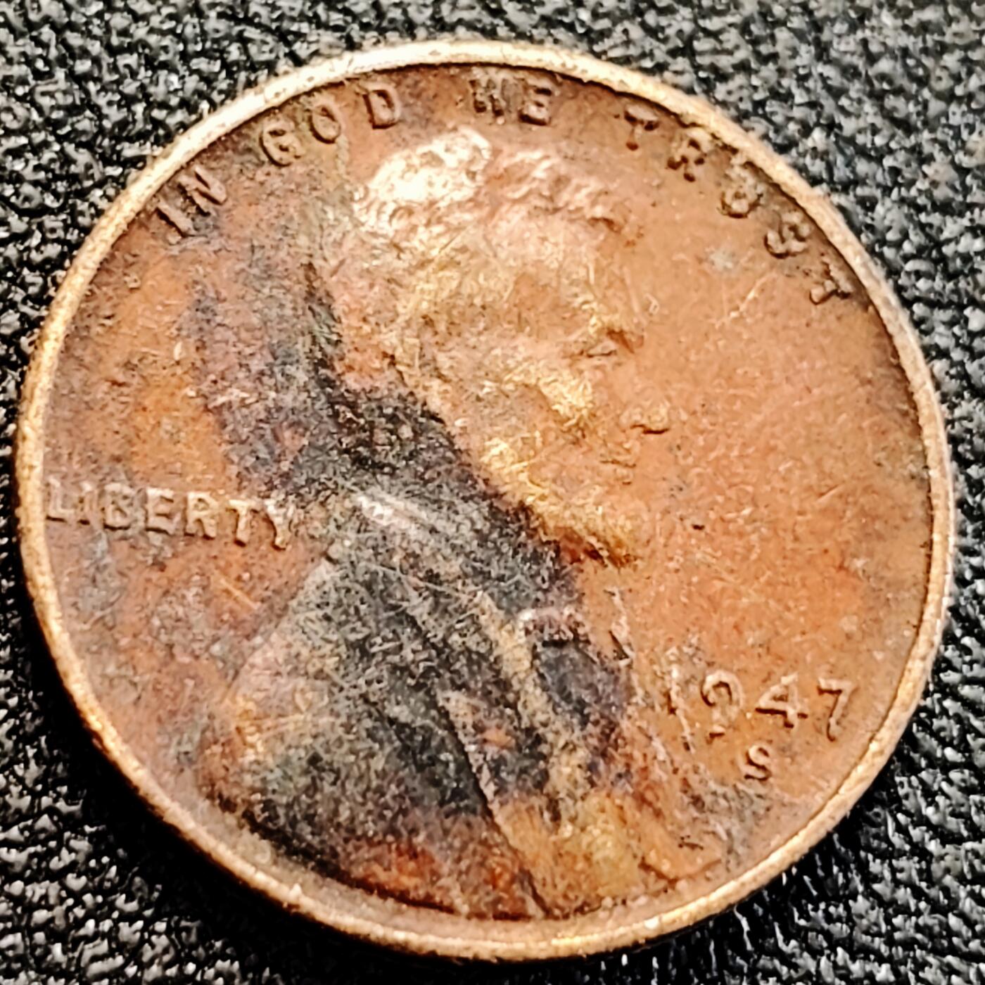 泉币菌-第163场-新年第六场 精品福利场 1947年 S版 美国1美分青铜币 麦穗版 林肯总统 19mm3g