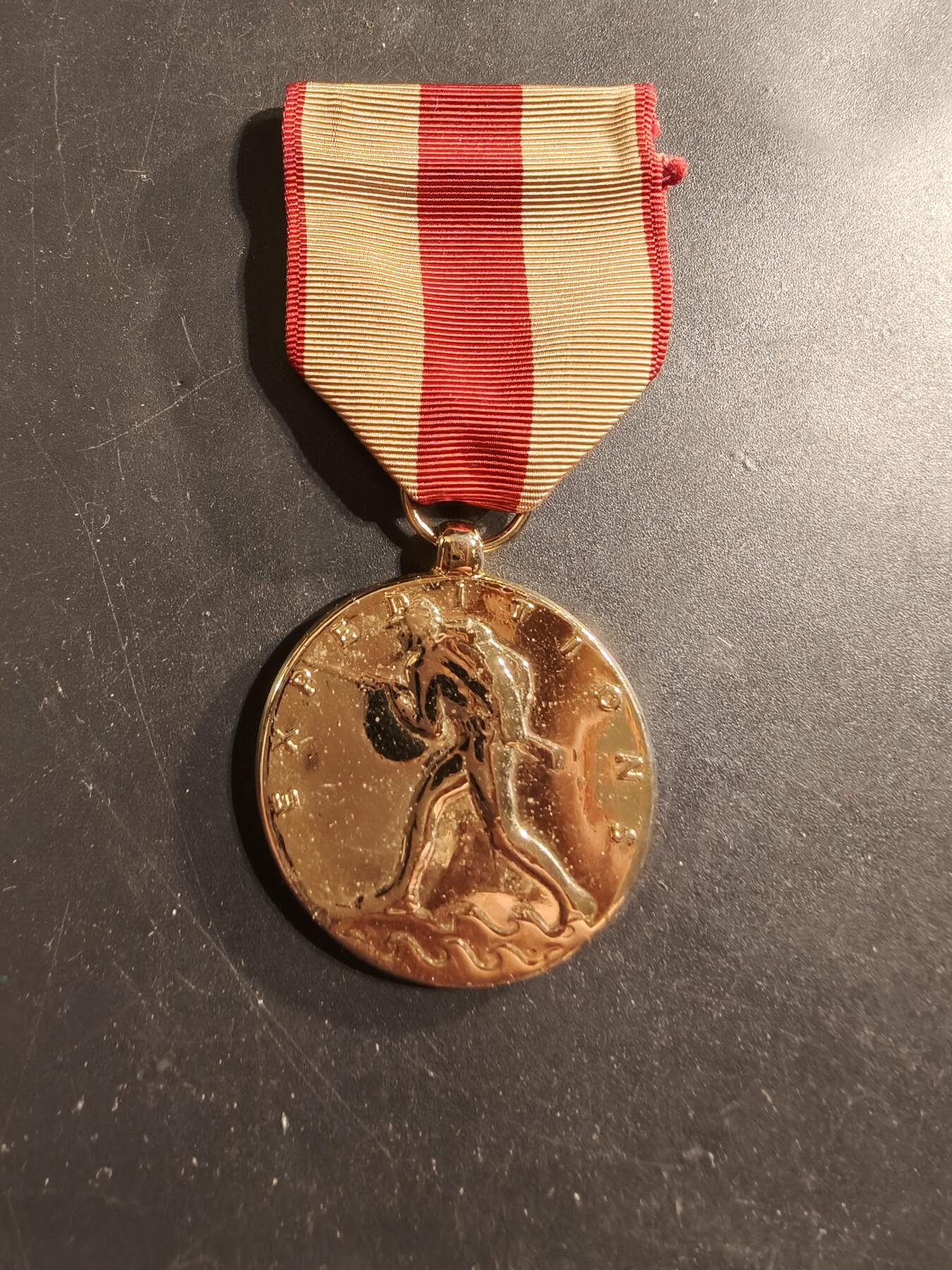 老王徽章第174期 美国海军陆战队远征奖章    现役电镀版本