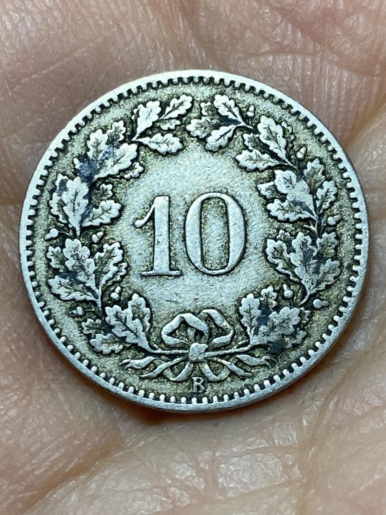 2026年第三场(总第一百七十二场）外国好品散币场(免佣金) 稀少早期年份–瑞士🇨🇭1880年10拉彭(第二版，B标伯尔尼造)