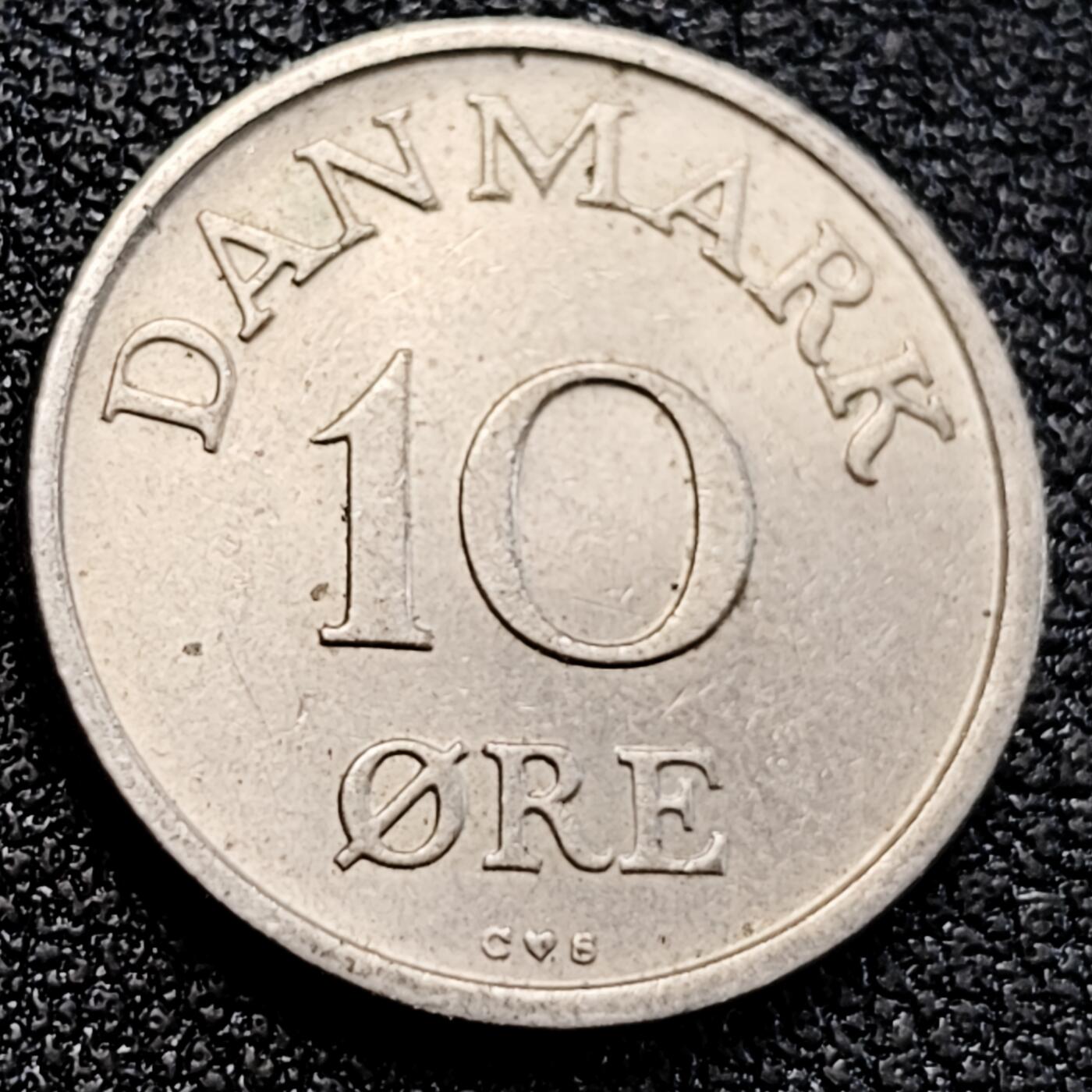 泉币菌-第163场-新年第六场 精品福利场 爱心币 皇冠王冠 丹麦1957年 10欧尔銅镍硬币 18毫米 3克