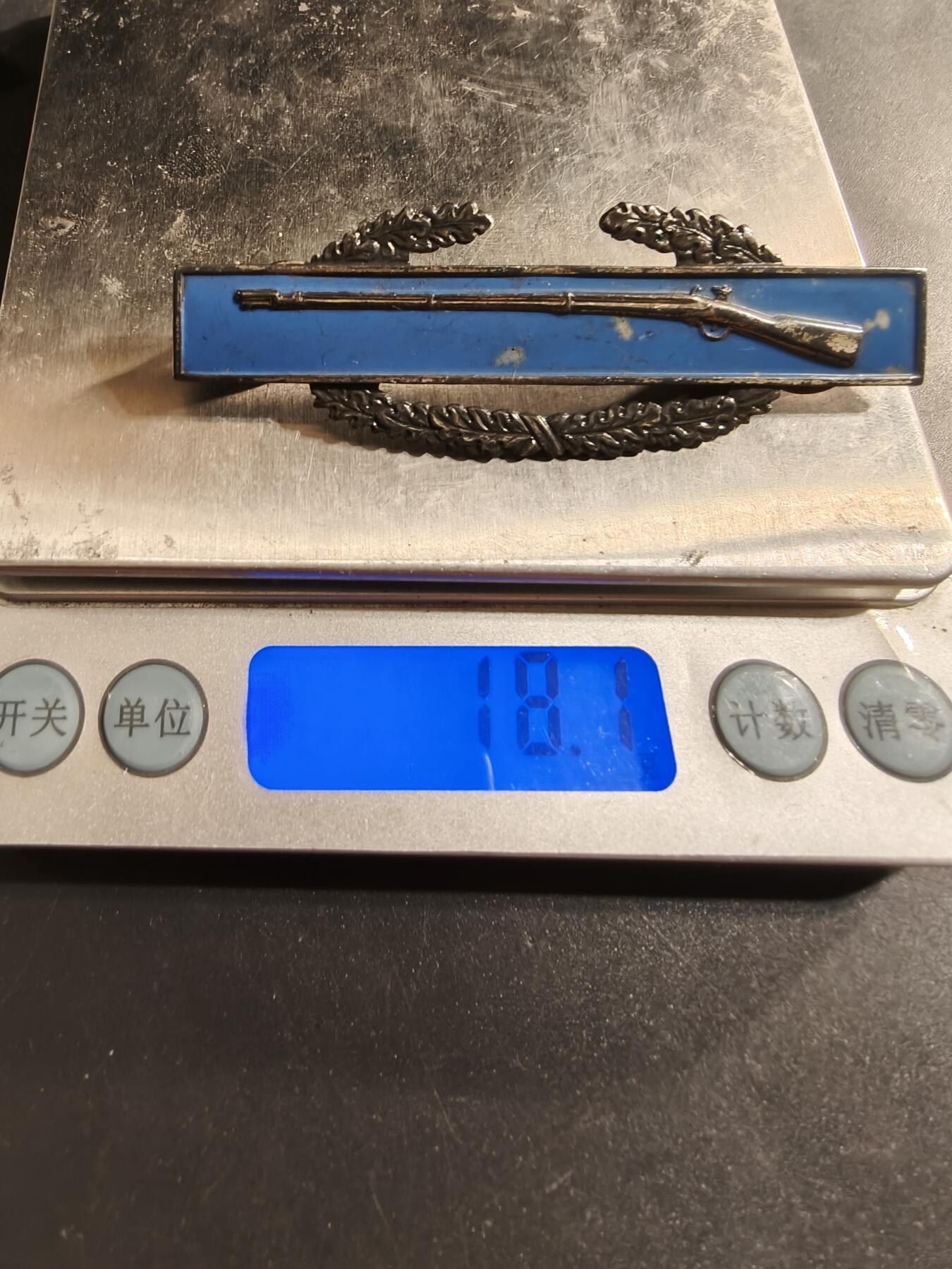 老王徽章第174期 美国战斗步兵技能章    925银质珐琅   18.1g