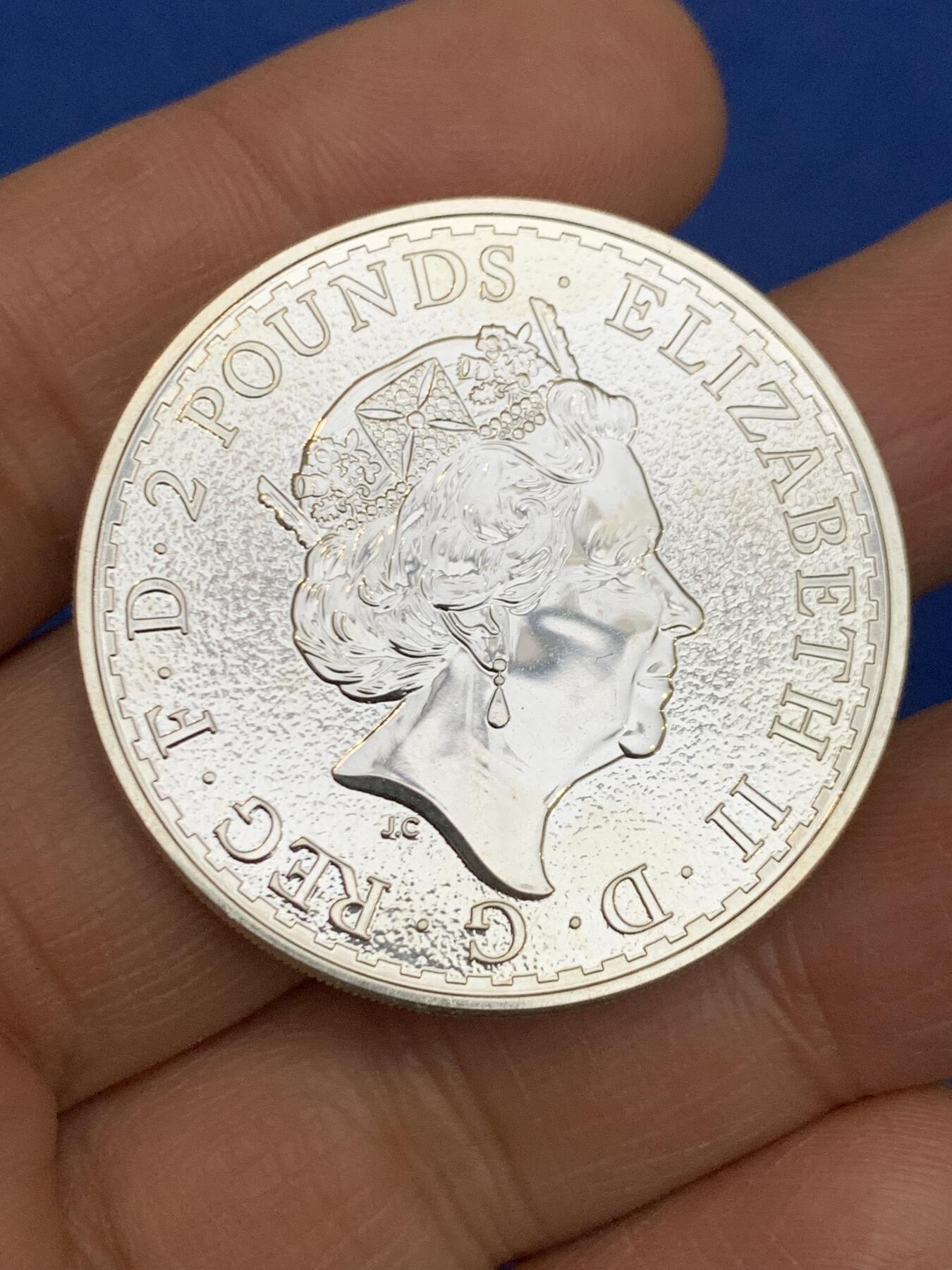 《竞宝斋》第454场 周日，周一 2场连拍 （全场包邮，欢迎送拍） 2017年英国不列颠尼亚女神一盎司投资银币 好品