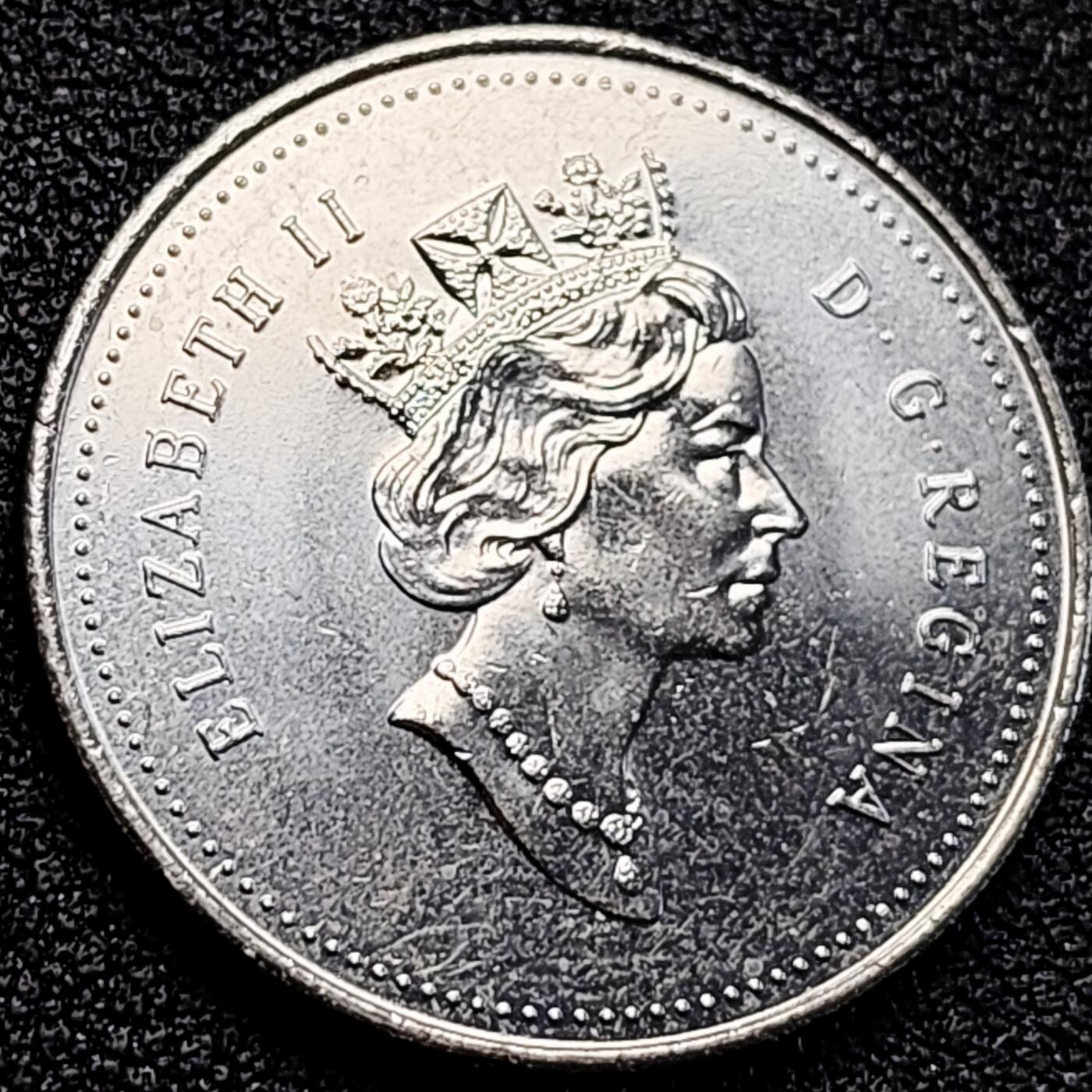 泉币菌-第163场-新年第六场 精品福利场 原光极美 加拿大1/2元硬币 皇冠盾徽 伊丽莎白二世女王 27毫米6.9克