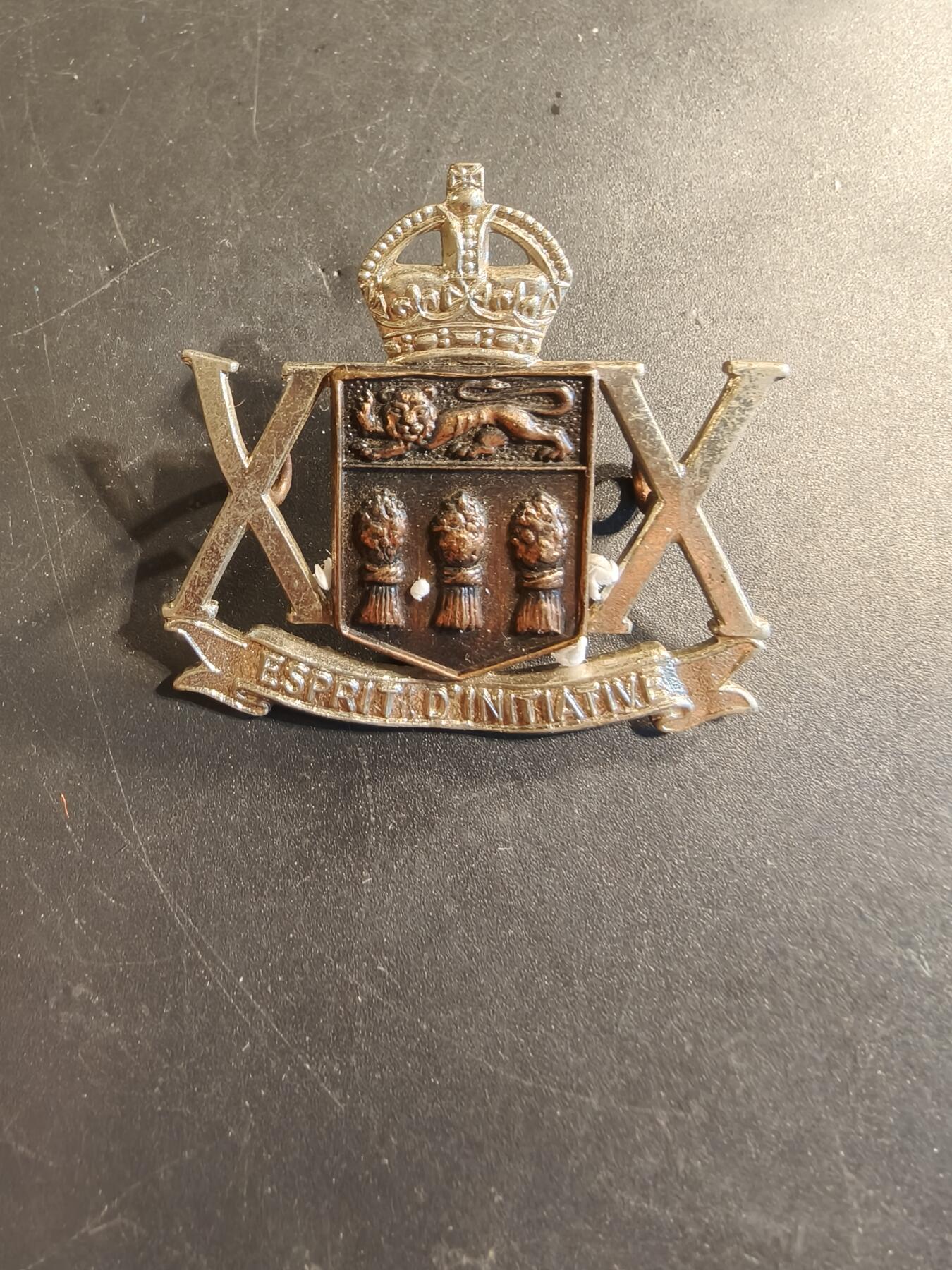 老王徽章第174期 英联邦皇家加拿大第20萨斯喀彻温装甲团帽徽     二战时期