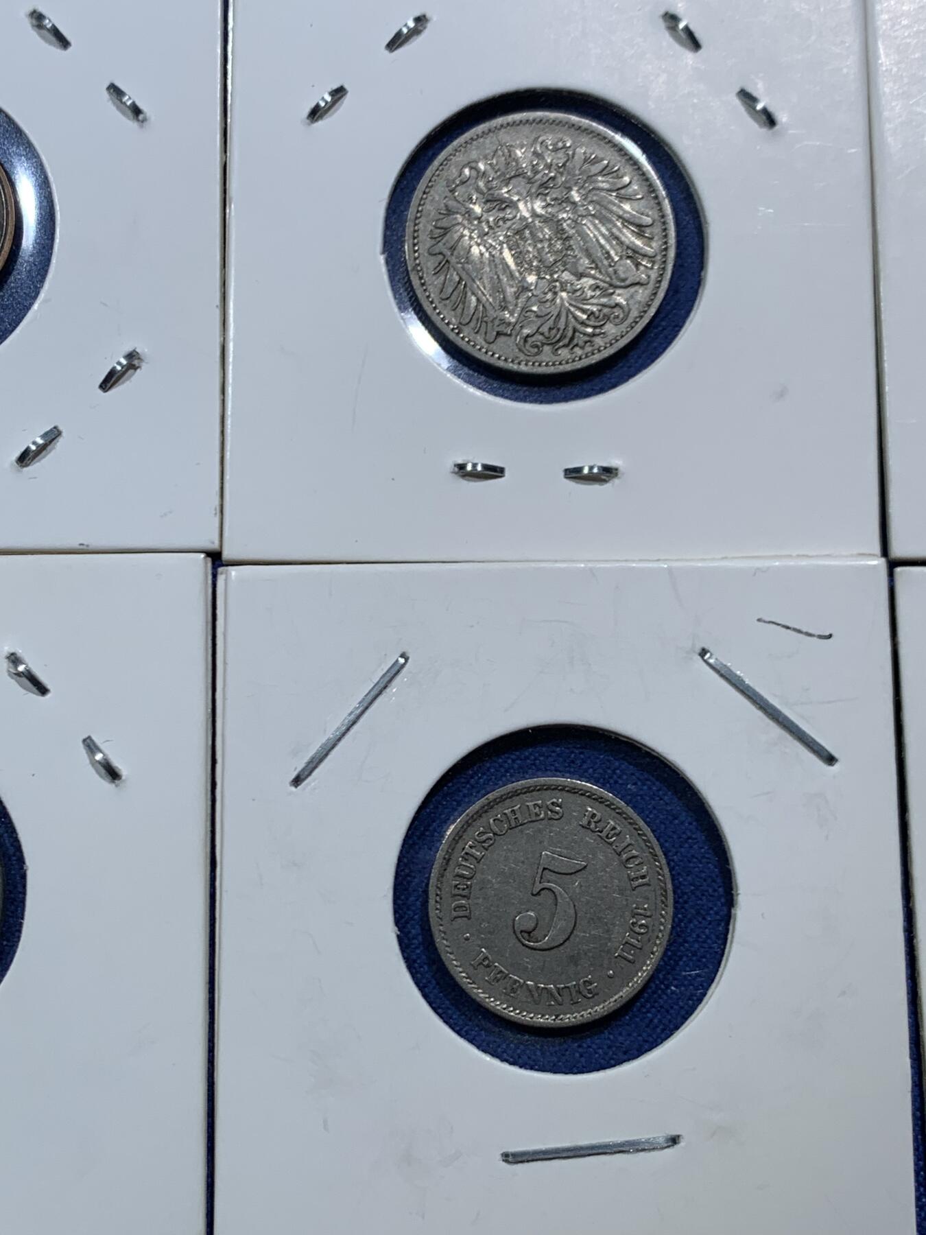 《竞宝斋》第454场 周日，周一 2场连拍 （全场包邮，欢迎送拍） 六枚一组 奥匈帝国赫勒和德二芬尼辅币各3枚