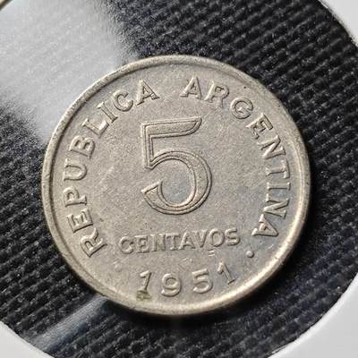 KK钱币收藏小铺  第386期  2月预留时间 周末发货 -  1951阿根廷5分