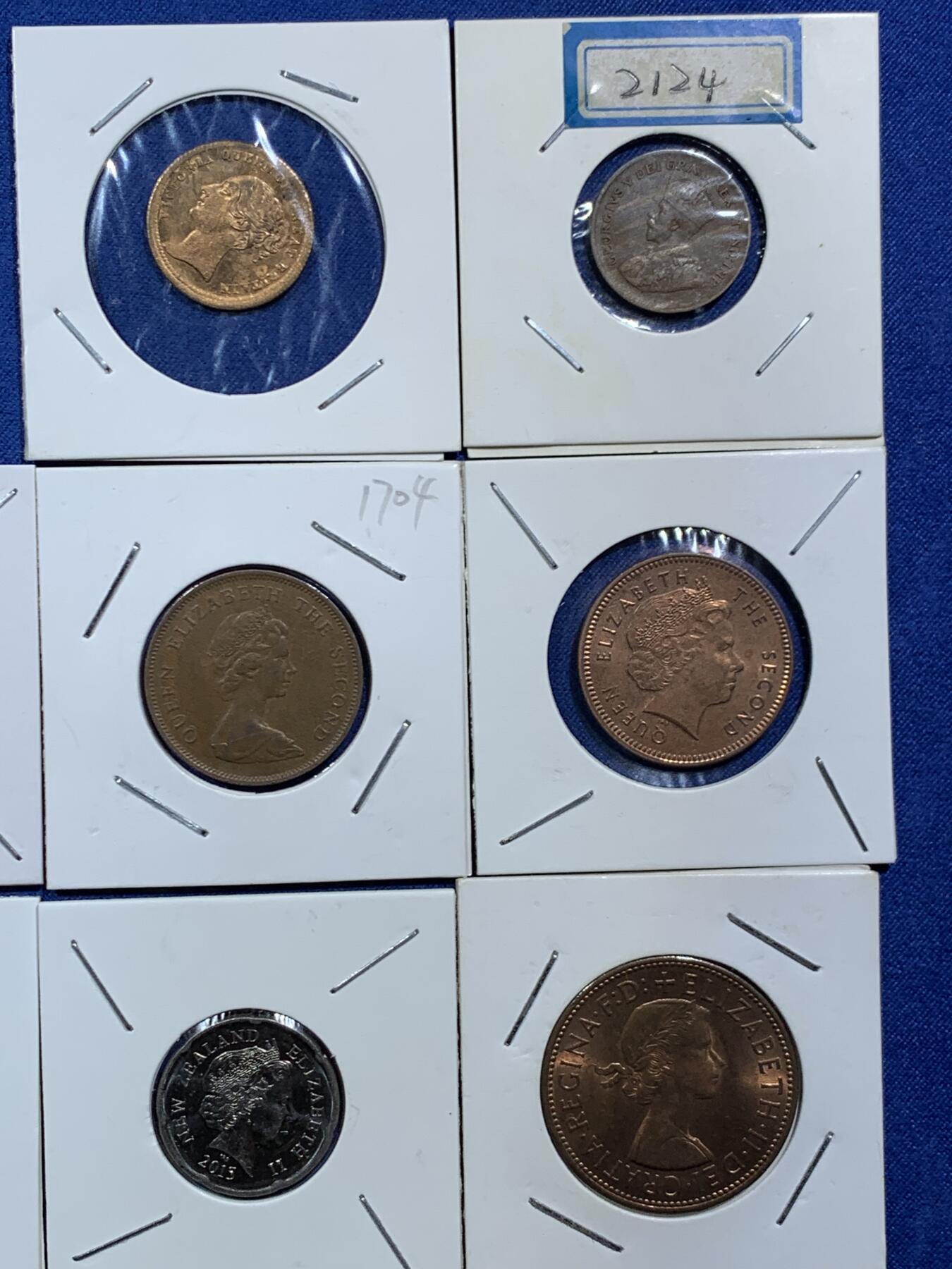 《竞宝斋》第454场 周日，周一 2场连拍 （全场包邮，欢迎送拍） 九枚一组 英属地区钱币