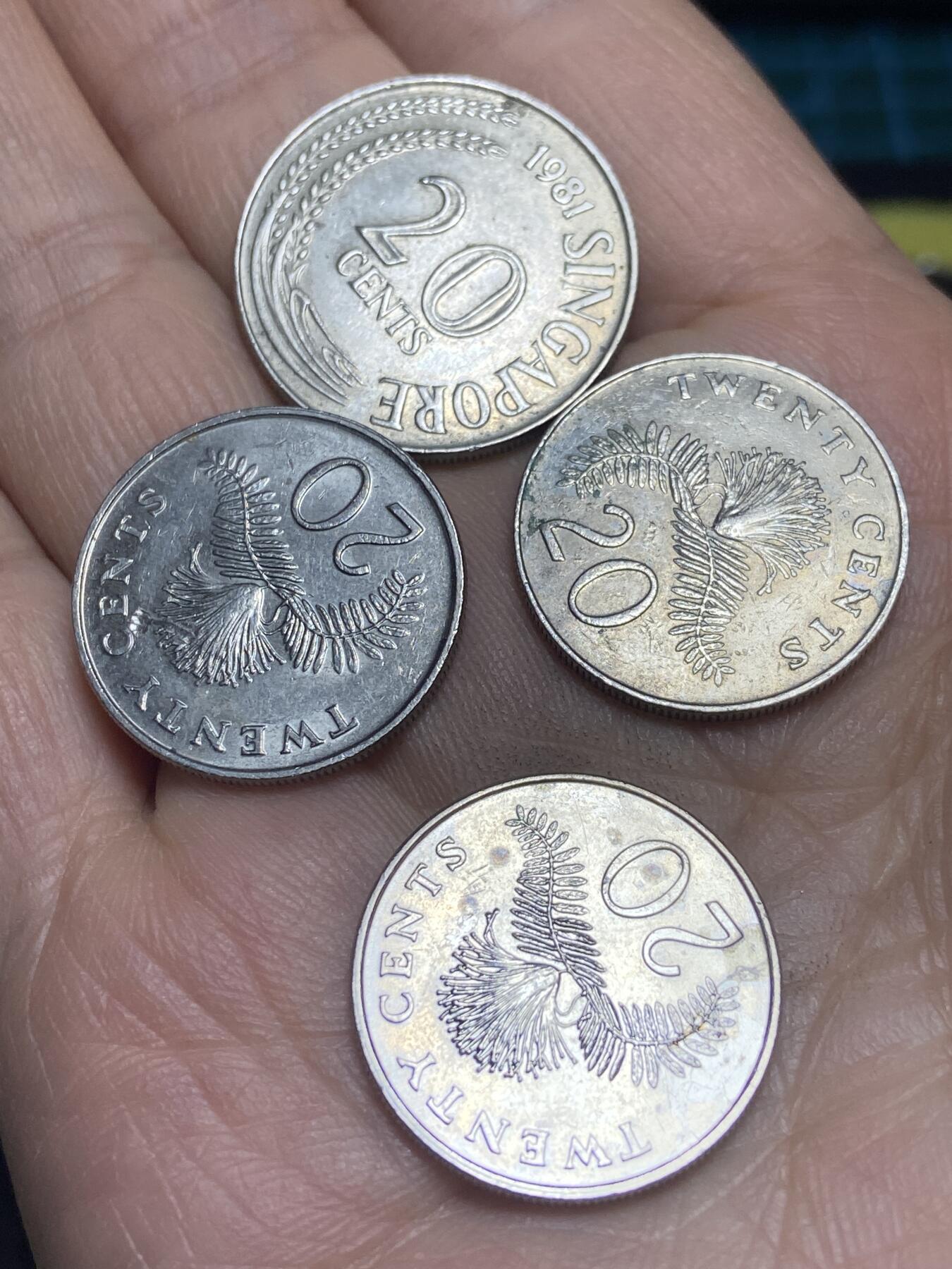 2026年第三场(总第一百七十二场）外国好品散币场(免佣金) 新加坡🇸🇬4枚：1981年20分，1986年88年97年20分