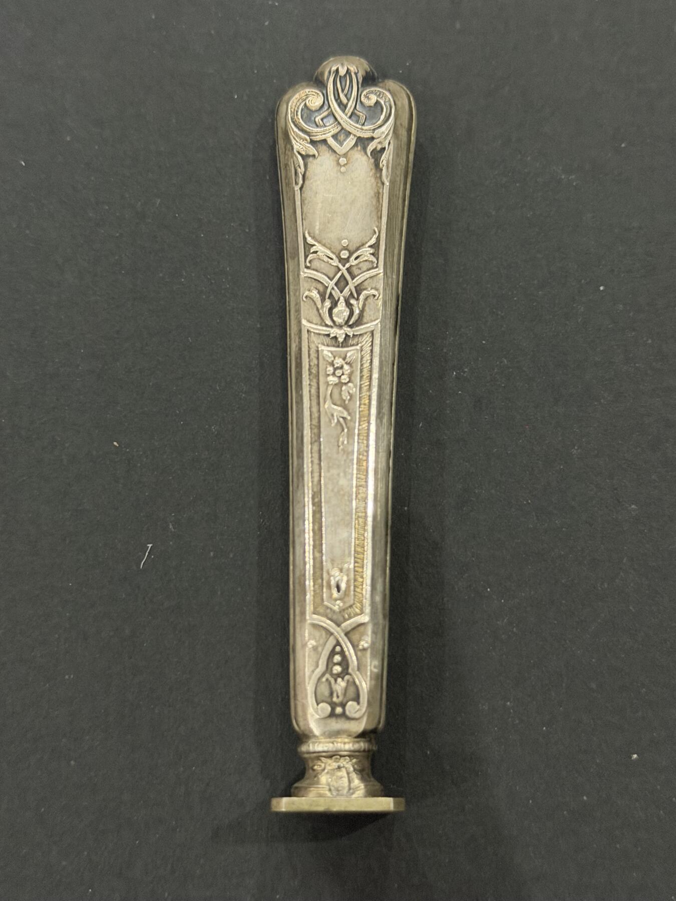 海外回流精品（欧美专场） 欧洲回流纯银火漆印章，9cm，16.8g。