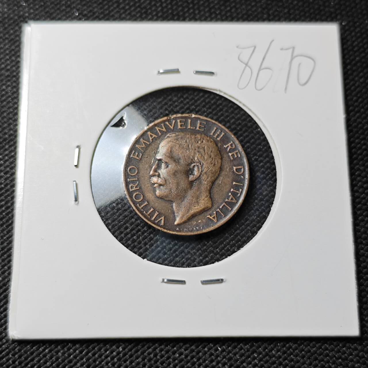 KK钱币收藏小铺  第386期  2月预留时间 周末发货  意大利5分铜币