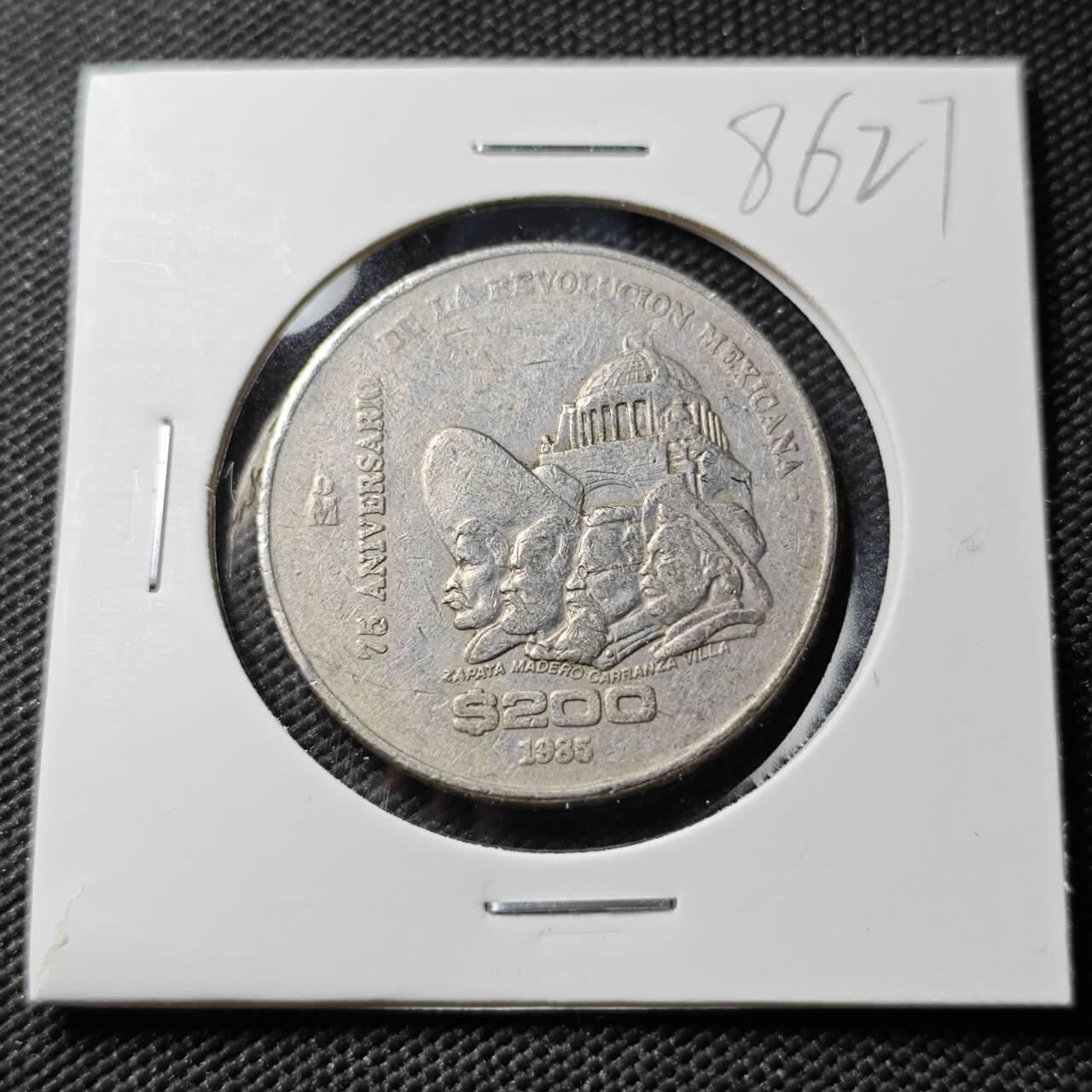 KK钱币收藏小铺  第386期  2月预留时间 周末发货  1985墨西哥200比索纪念币