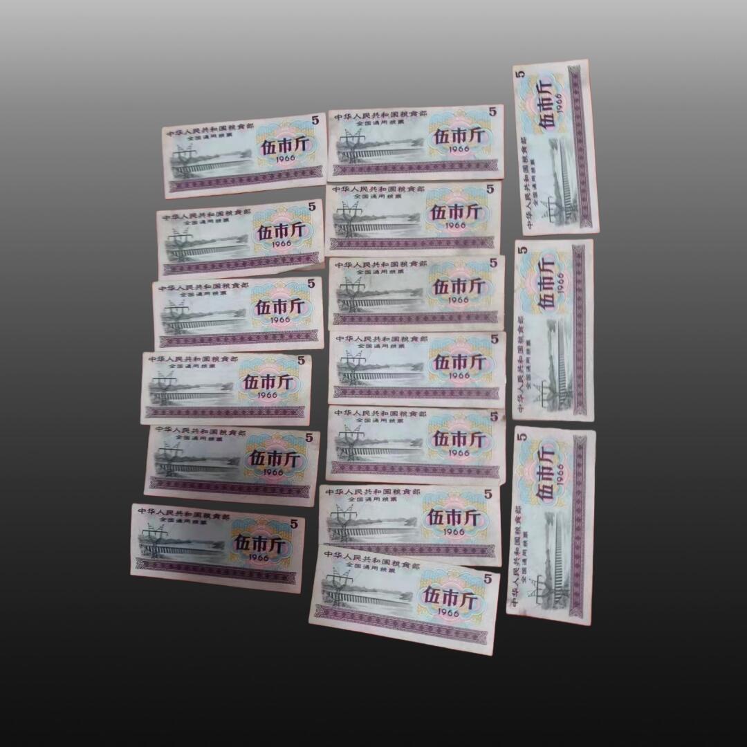 安欣票证程曦专场 1966年5市斤全国粮票 28张