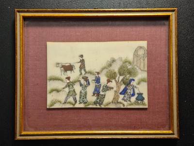 【德藏】世界币章拍卖第160期 - 回流 彩色瓷画 已装框 画尺寸：57mm×88mm；框架尺寸约：142mm×117mm；重约：103.3g/带框