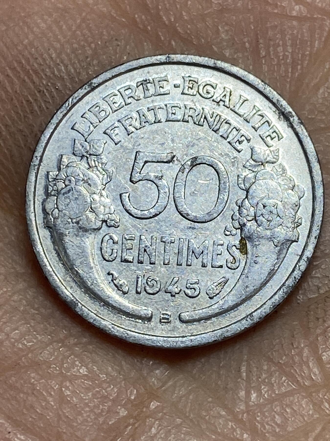 2026年第三场(总第一百七十二场）外国好品散币场(免佣金) 法兰西第四共和国1945年50生丁(B标，博蒙莱罗热造)