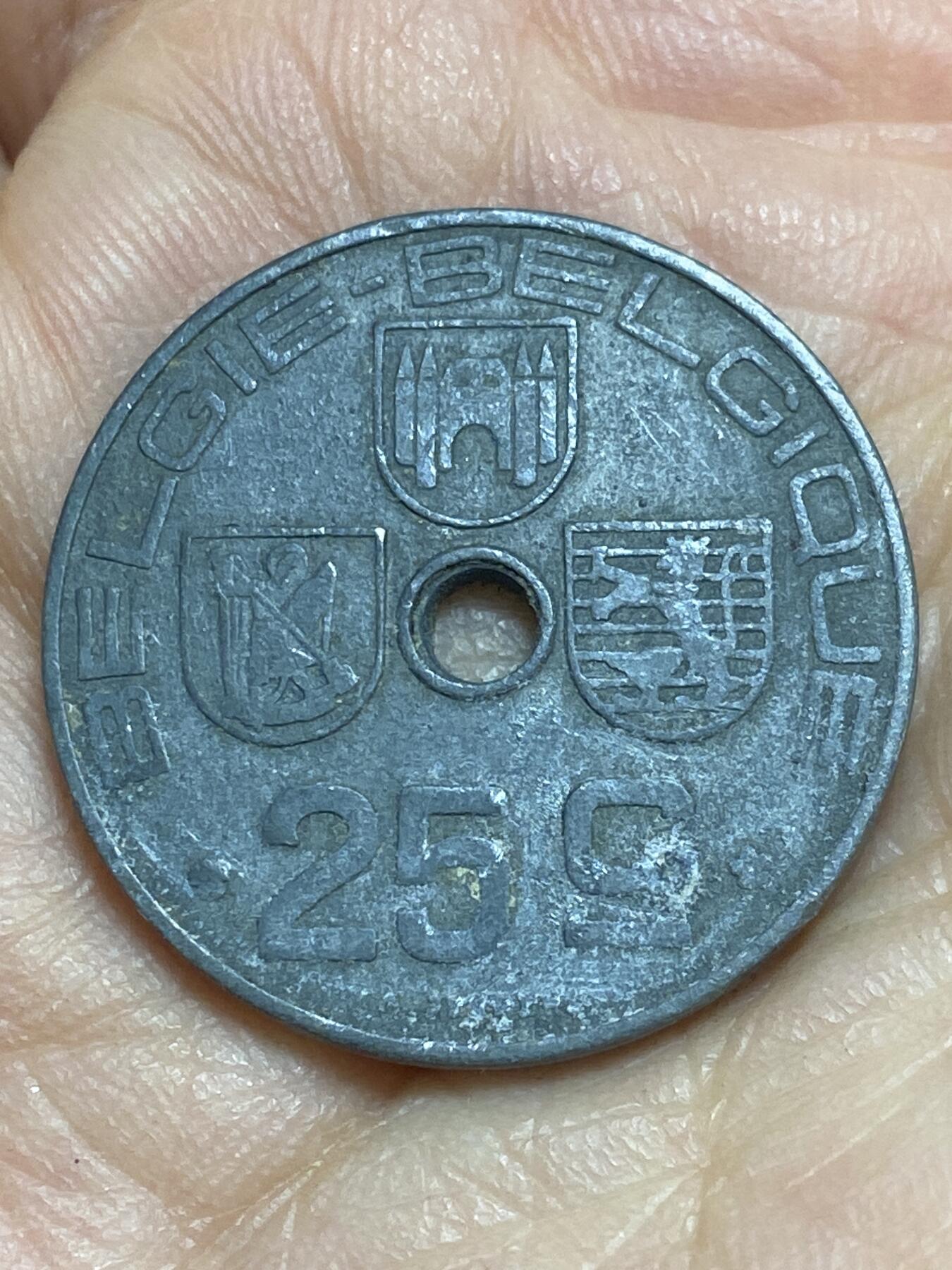 2026年第三场(总第一百七十二场）外国好品散币场(免佣金) 比利时🇧🇪1942年25分(二战德国占领时期，荷语–法语版)