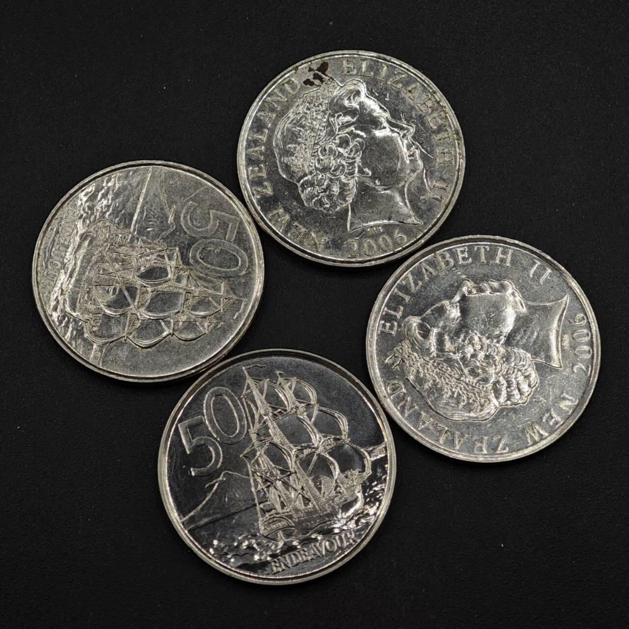 【淘币小摊】实时拍第八百四十一拍   散币批量币场   满百包邮可预留二周 每周一统一发货   新西兰50分4枚